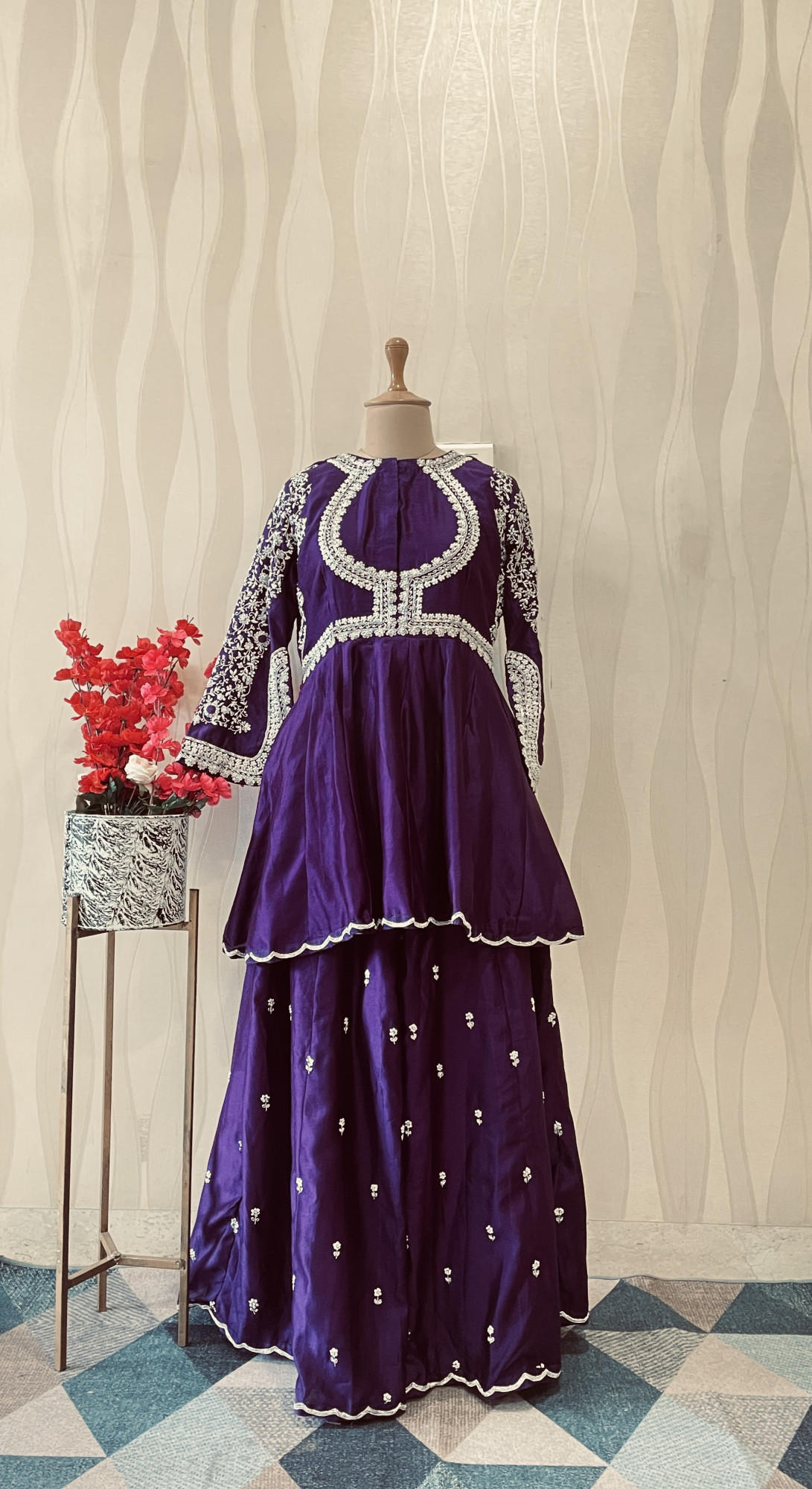 PURPLE PEPLUM SHARAR