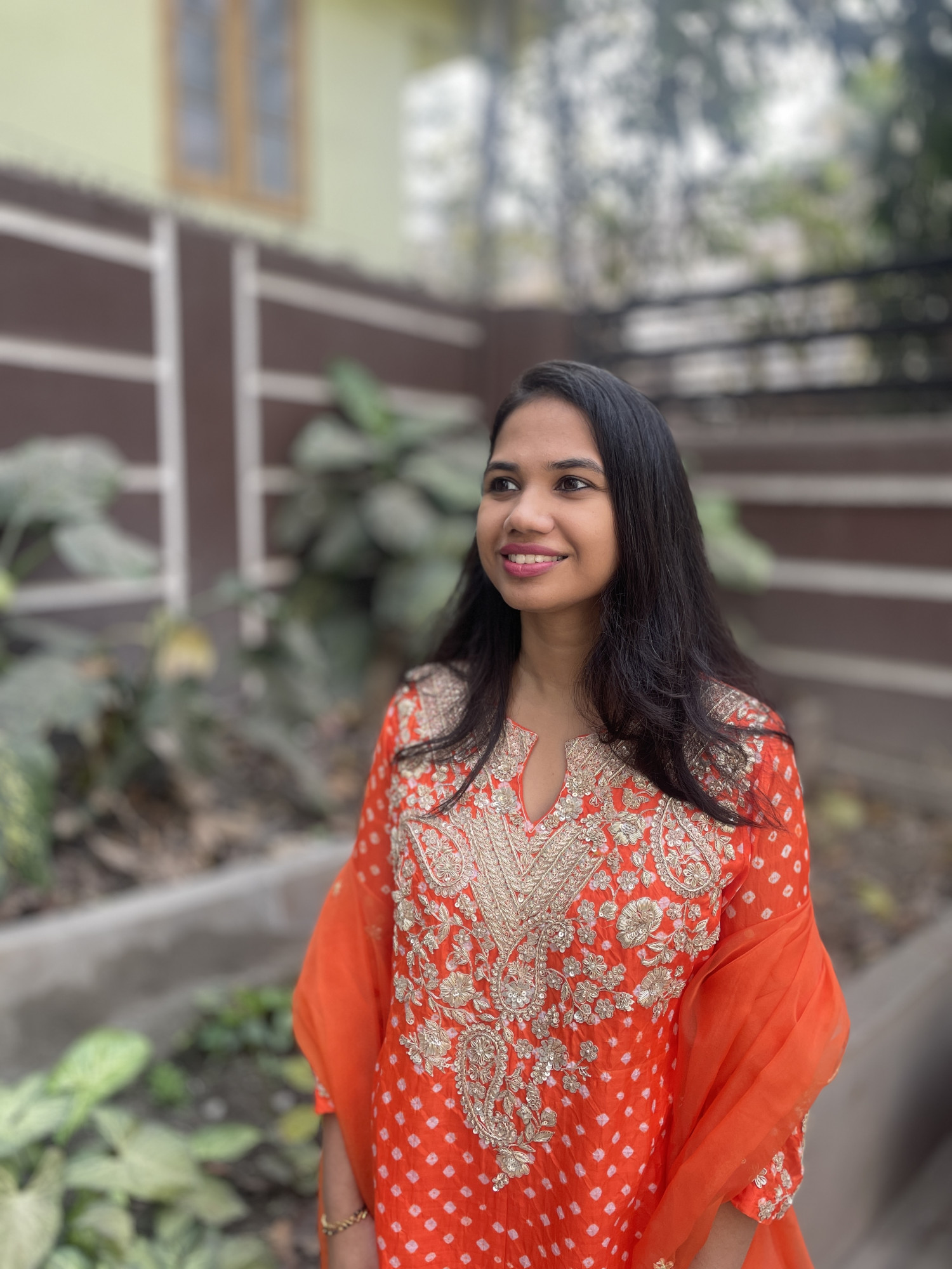 ORANGE BANDHINI DABKA SUIT