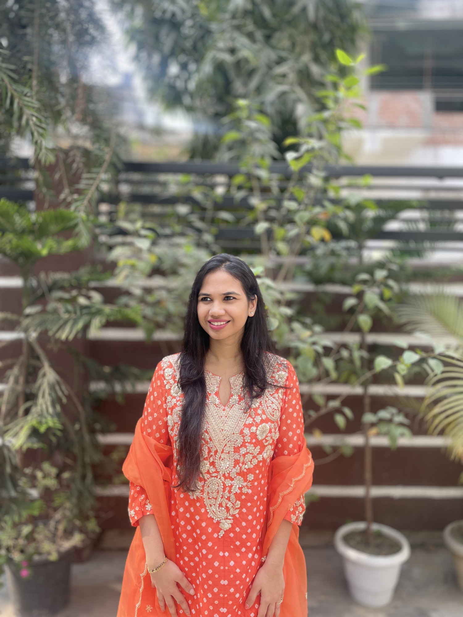 ORANGE BANDHINI DABKA SUIT