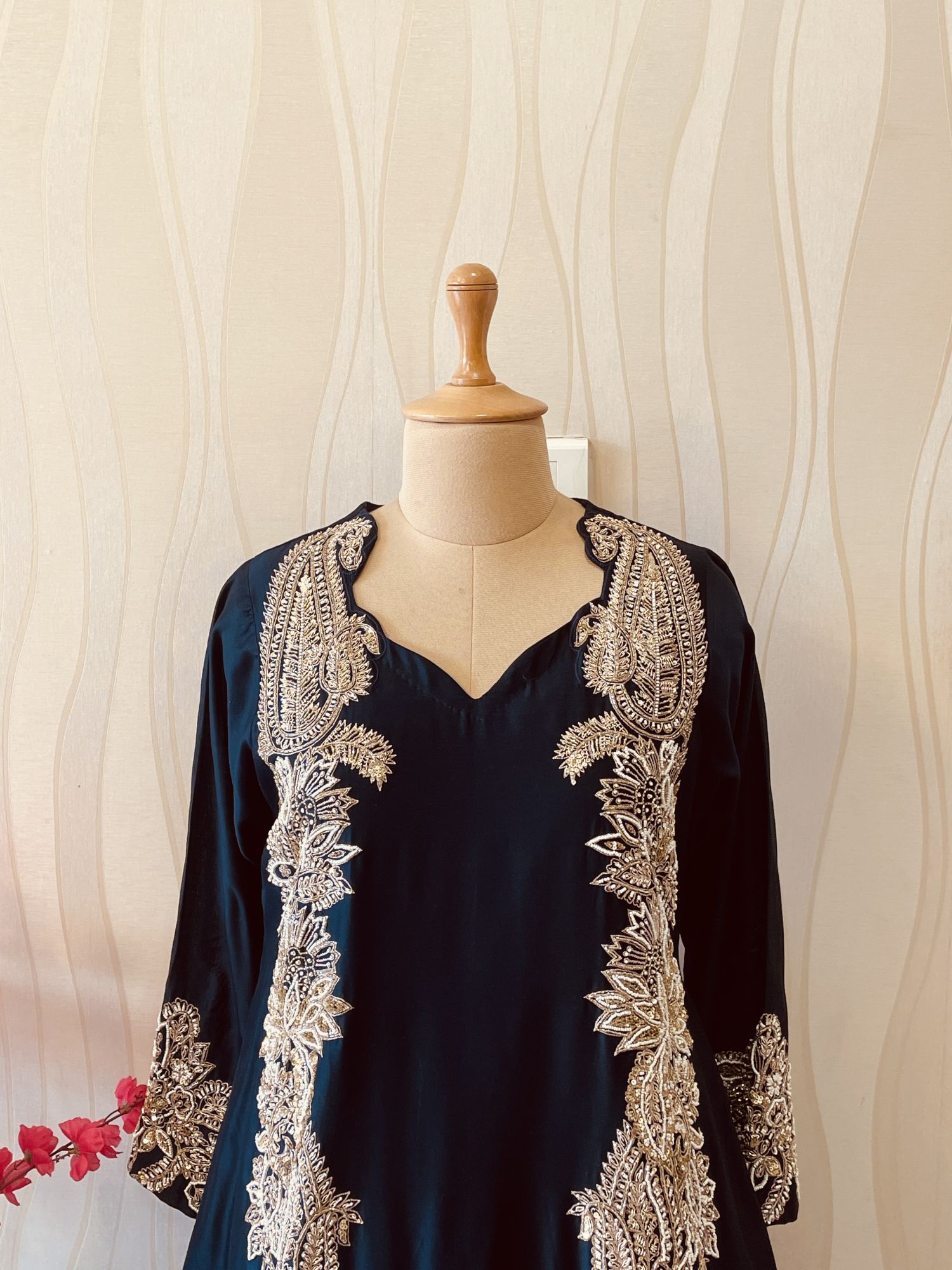 NAVY BLUE KERI A LINE SUIT SET