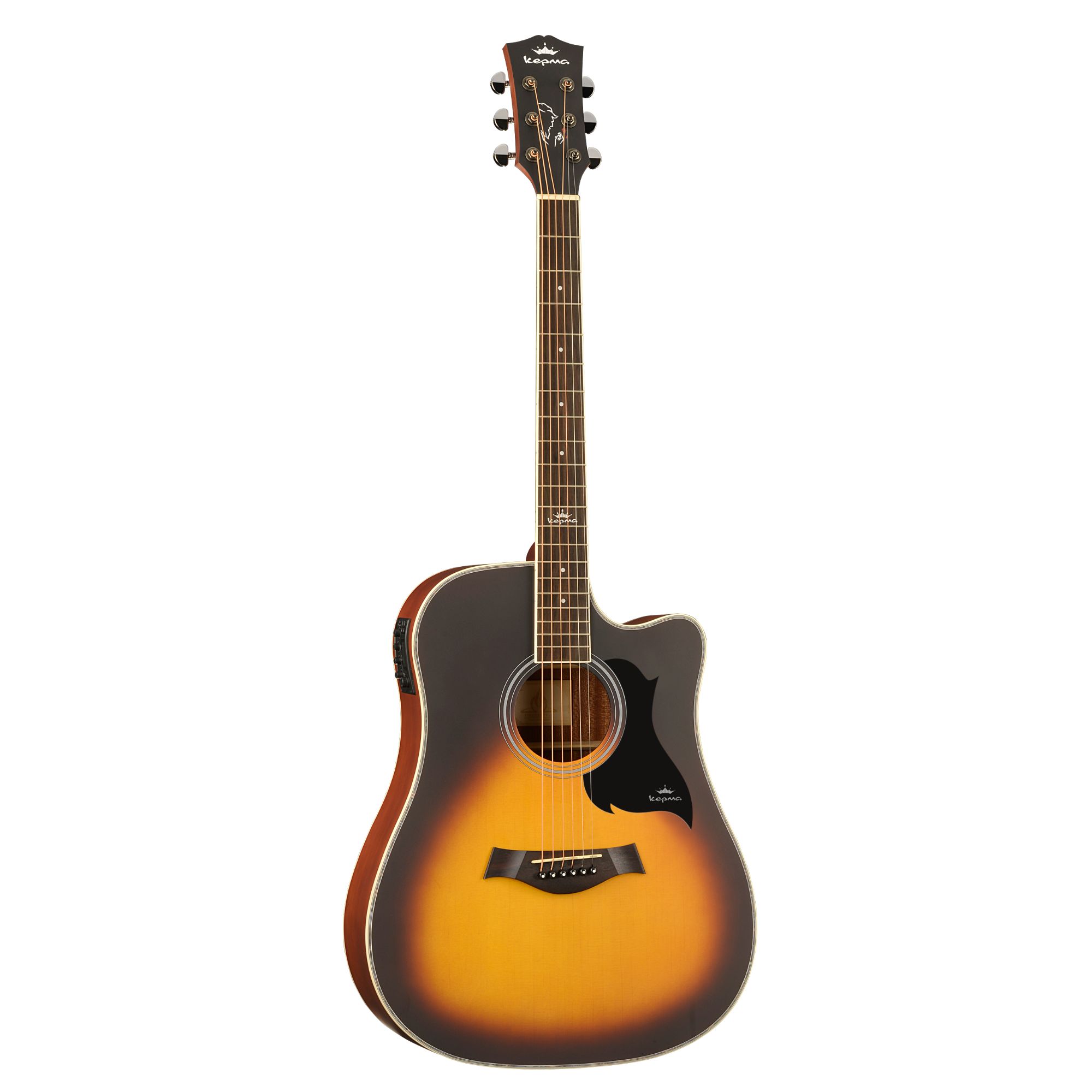 Kepma D1CE - Semi Acoustic Guitar- Sunburst Matt