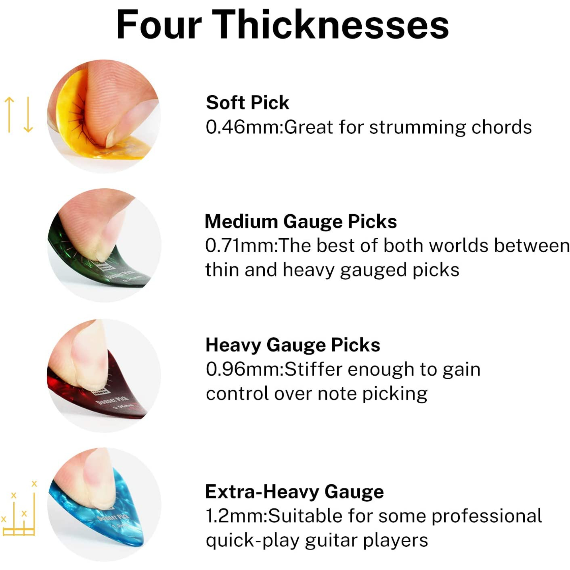 Donner Celluloid Guitar Picks 16 Pack with Tin Box includes Thin Medium Heavy  Extra Heavy Picks for Acoustic Guitar Electric Guitar Ukulele