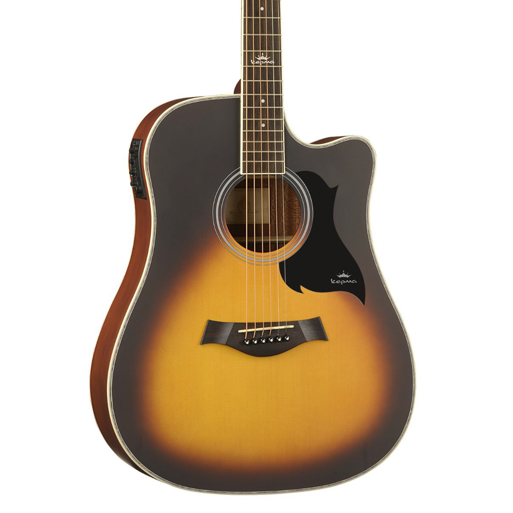 Kepma D1CE - Semi Acoustic Guitar- Sunburst Matt