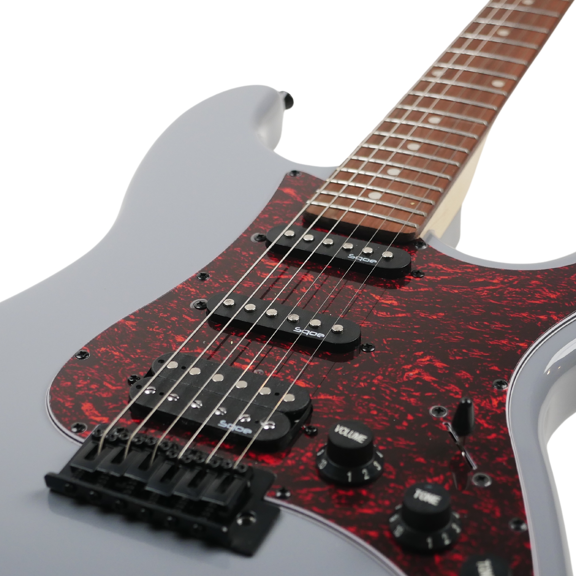 SQOE SEST230 Super Strat HSS Electric guitar With Rosewood Fret Board -Silver -