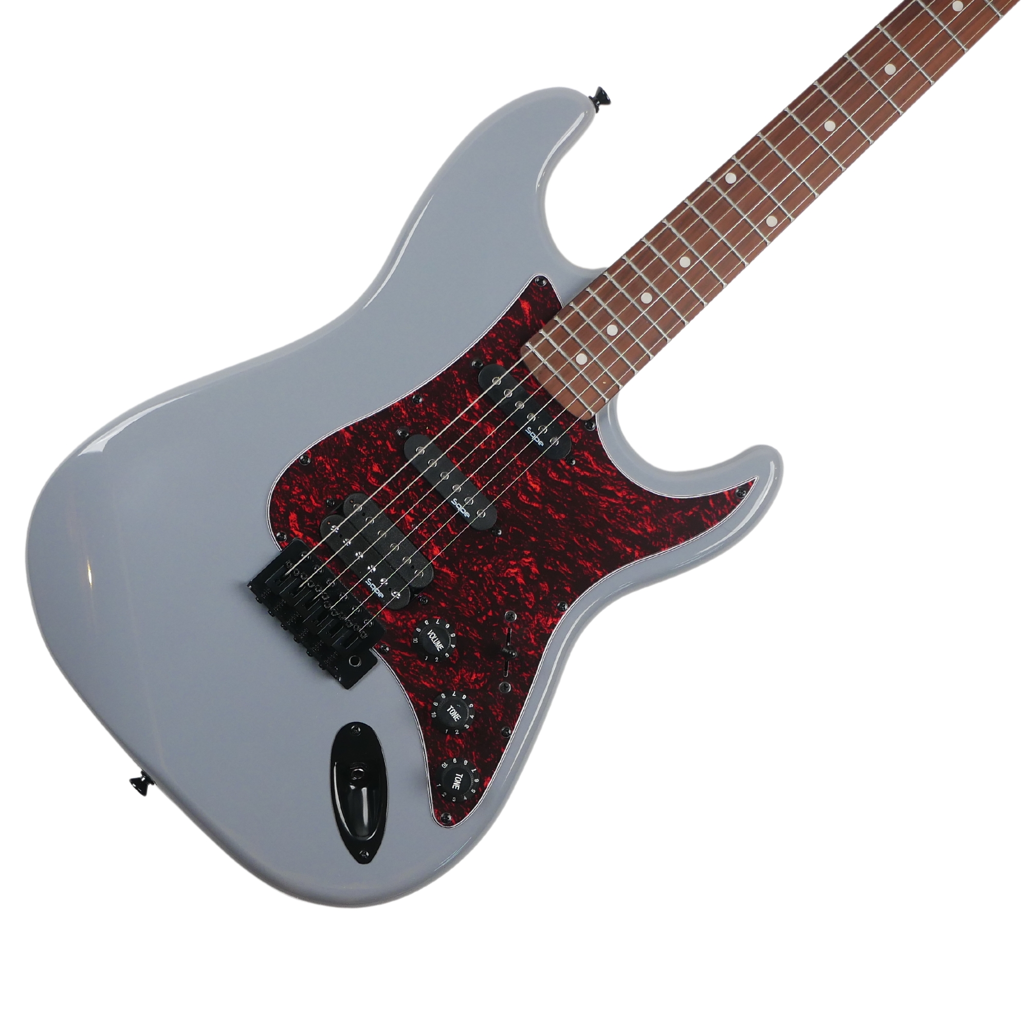 SQOE SEST230 Super Strat HSS Electric guitar With Rosewood Fret Board -Silver -