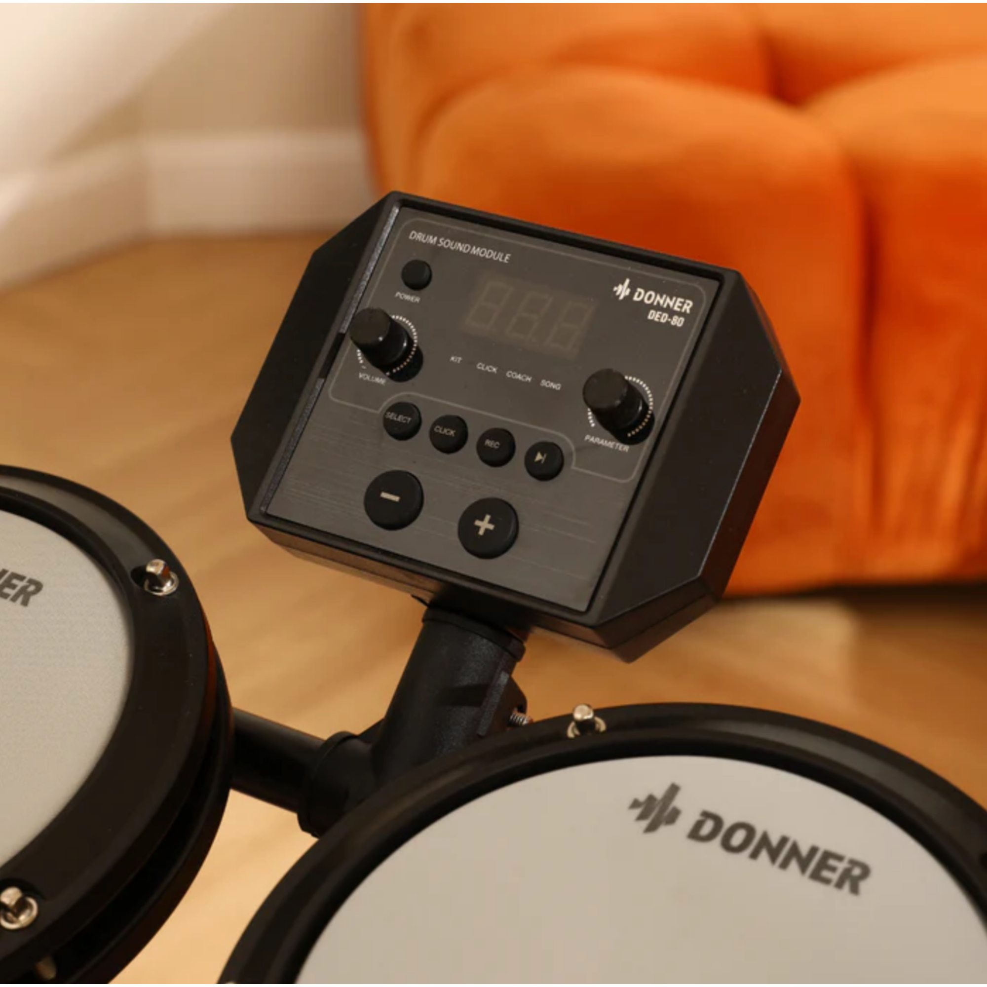 Donner DED-80 Electric Drum Set Electronic Drum Kit for Beginner with 180 Sounds Quiet Mesh Drum Set with Heavy Duty Pedals Drum Throne Sticks Headphone New Upgraded