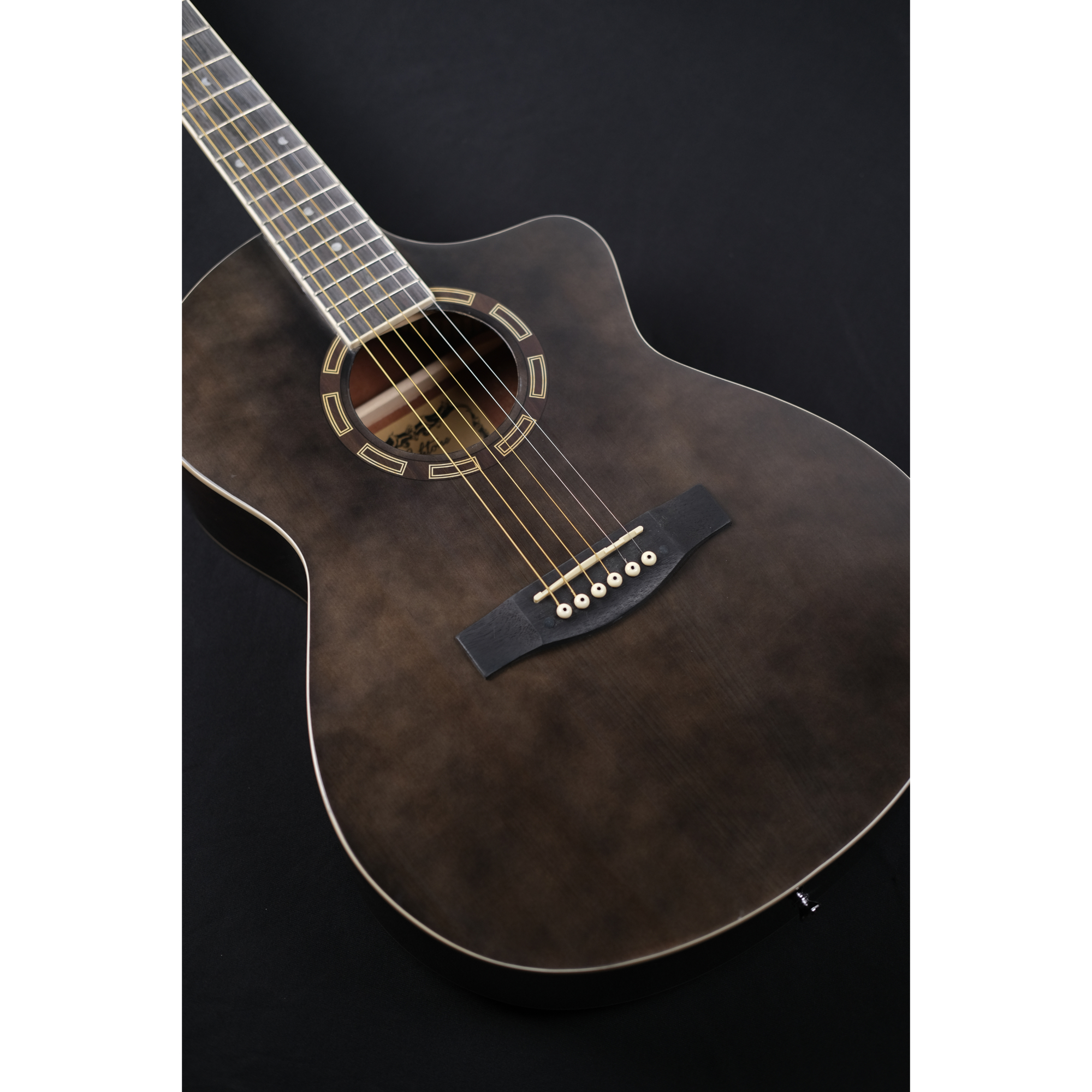 Richtone B239C Black glossy JF style cutaway Acoustic guitar
