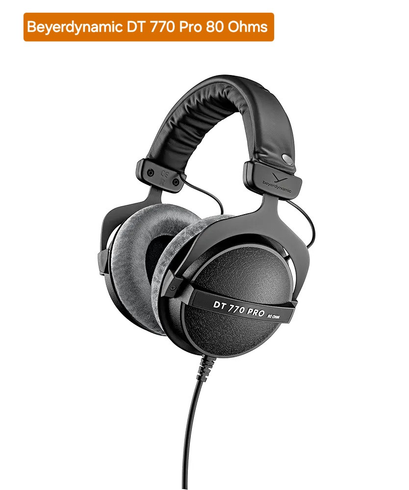 Beyerdynamic DT770  Pro 80 Ohm Wired Over Ear  headphone  without mic  Black