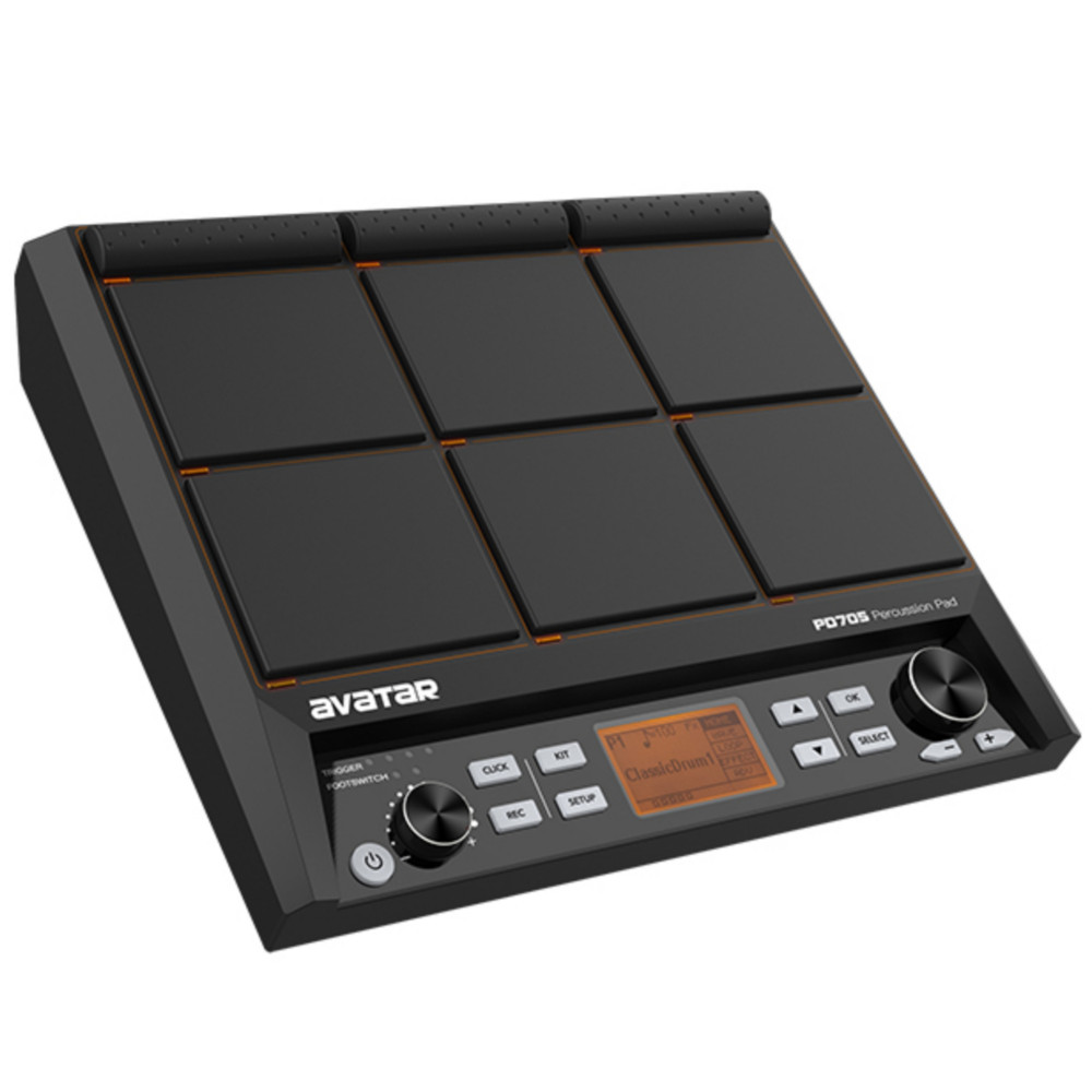 Image of Avatar PD705 Sample Pad, Portable Multipad for Drummers, With 9 Velocity Sensitive Drum Pads, 592 Percussion Sounds, Support USB/MIDI In Out/AUX