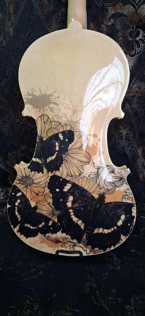 Butterfly Design Violin -Laminated