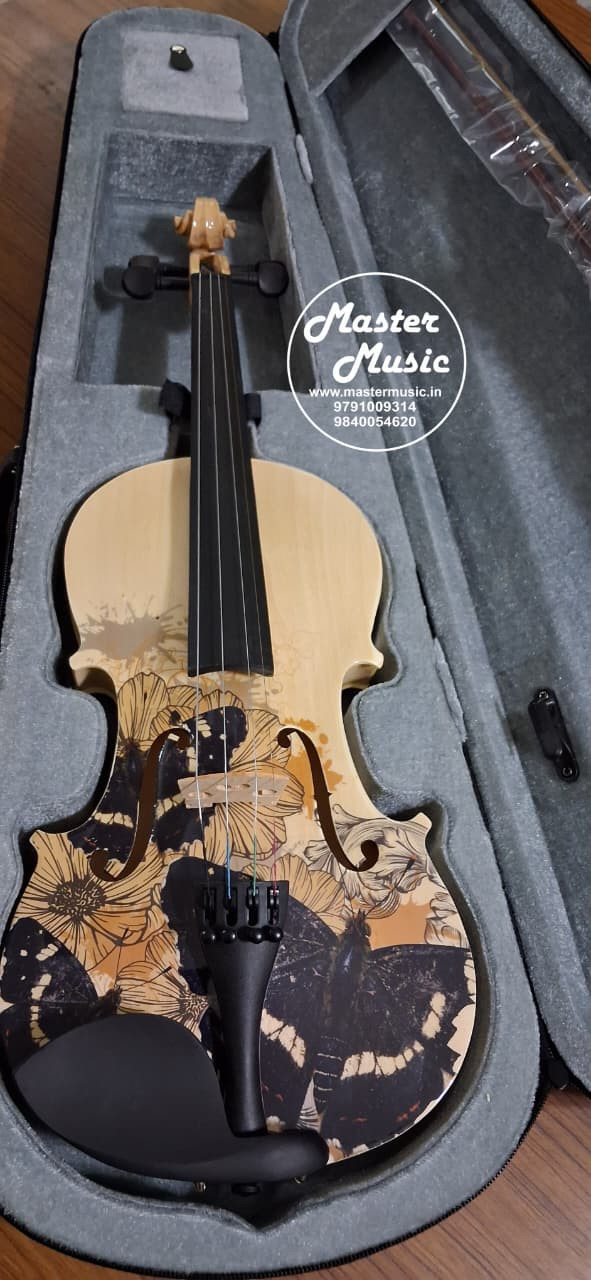 Butterfly Design Violin -Laminated