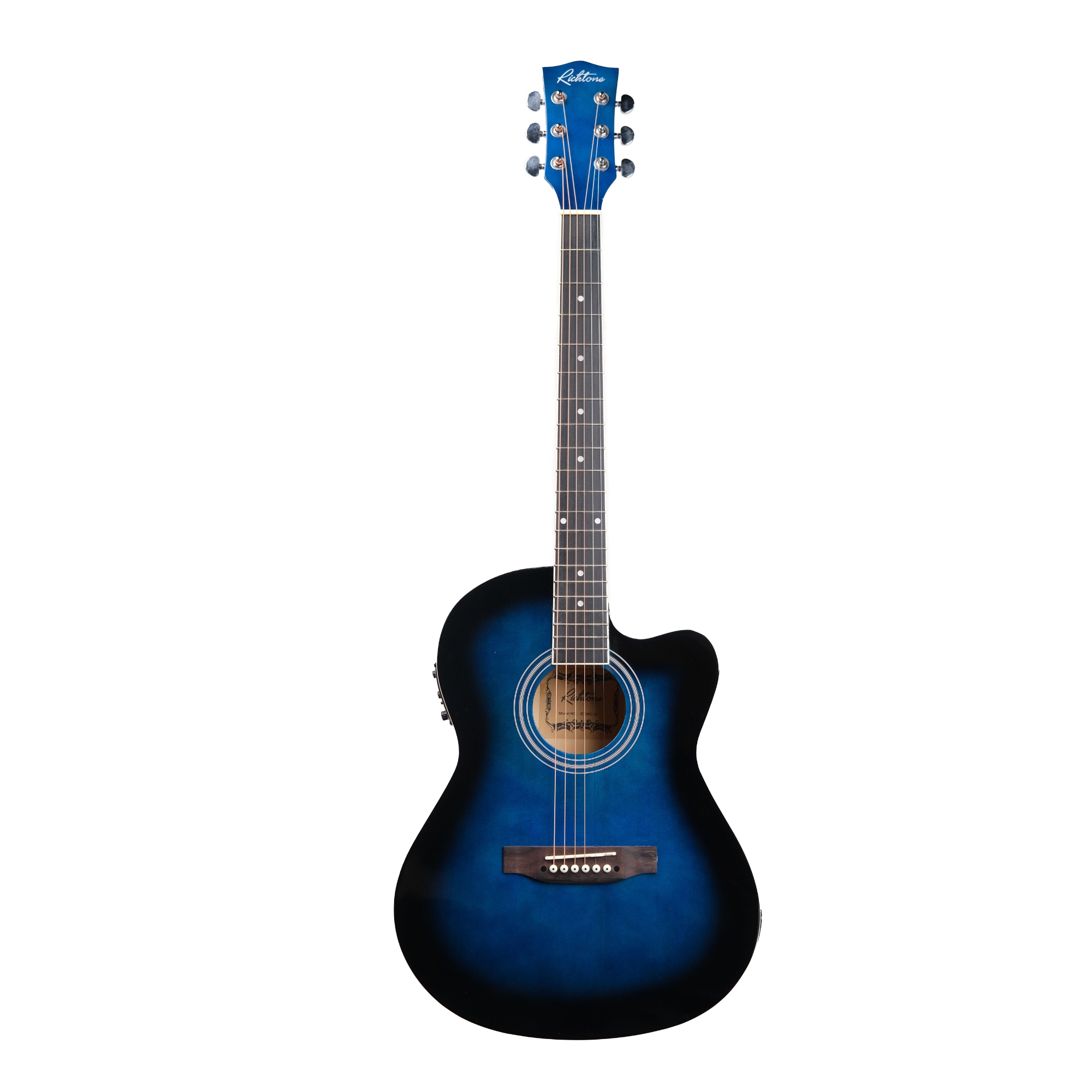 Richtone 39inch RT39CEQ 3 BAND EQ blue burst glossy cutaway guitar