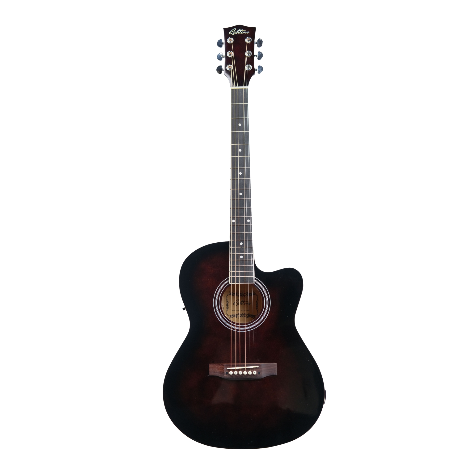 Richtone 39inch RT39CEQ 3 BAND EQ Brown glossy cutaway guitar