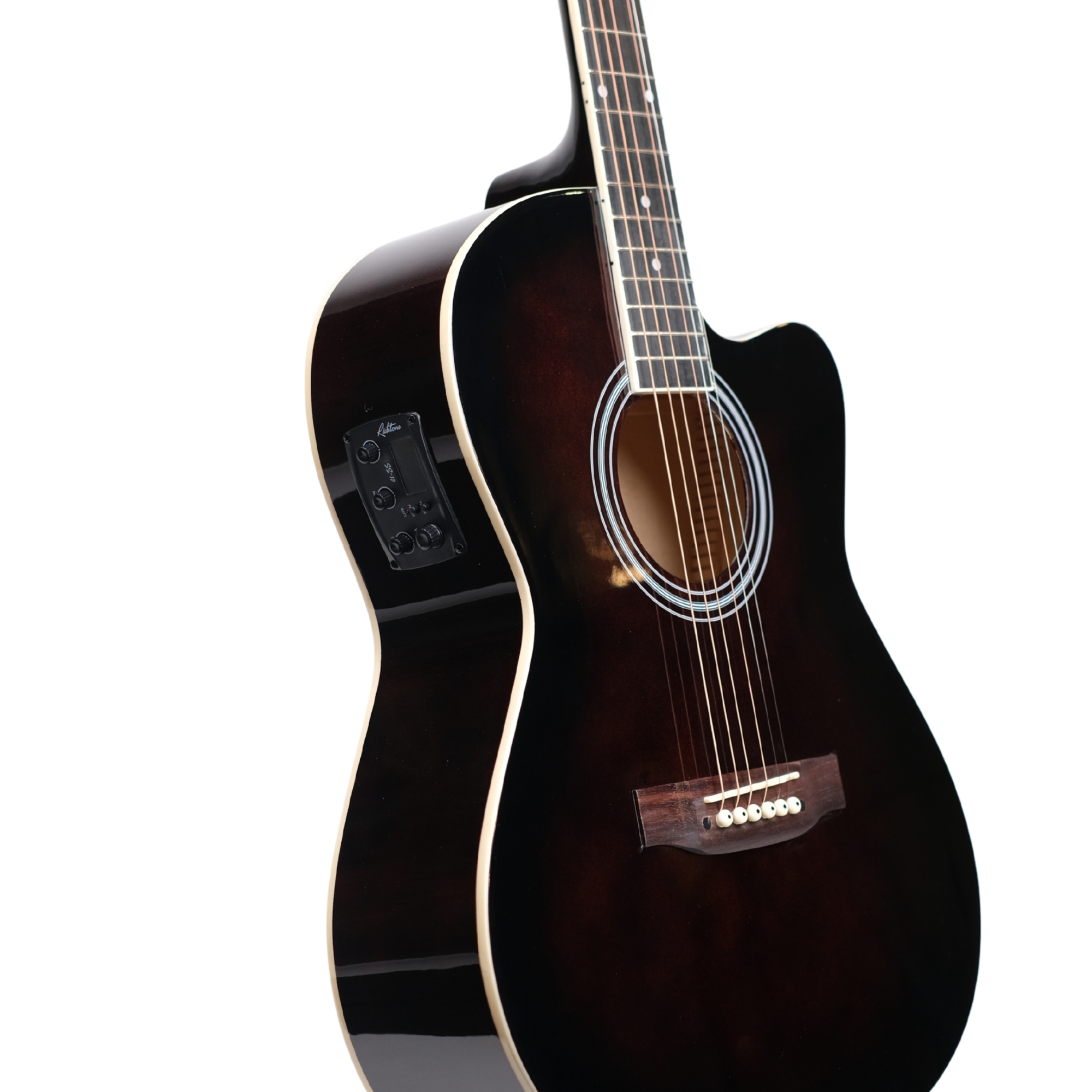Richtone 39inch RT39CEQ 3 BAND EQ Brown glossy cutaway guitar