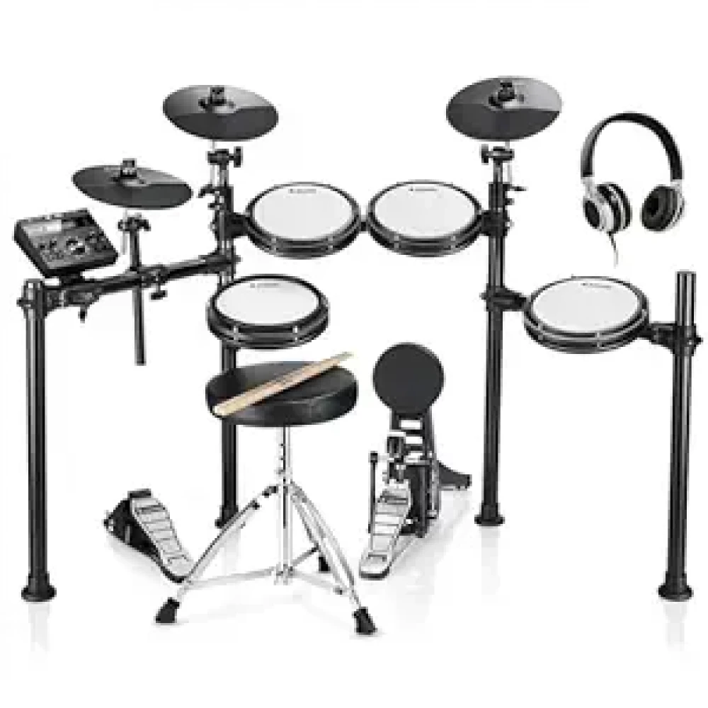 Image of Donner DED-200 Electronic Drum Set 5-Drum 3-Cymbal 450-Sound with Drum Throne/Headphone