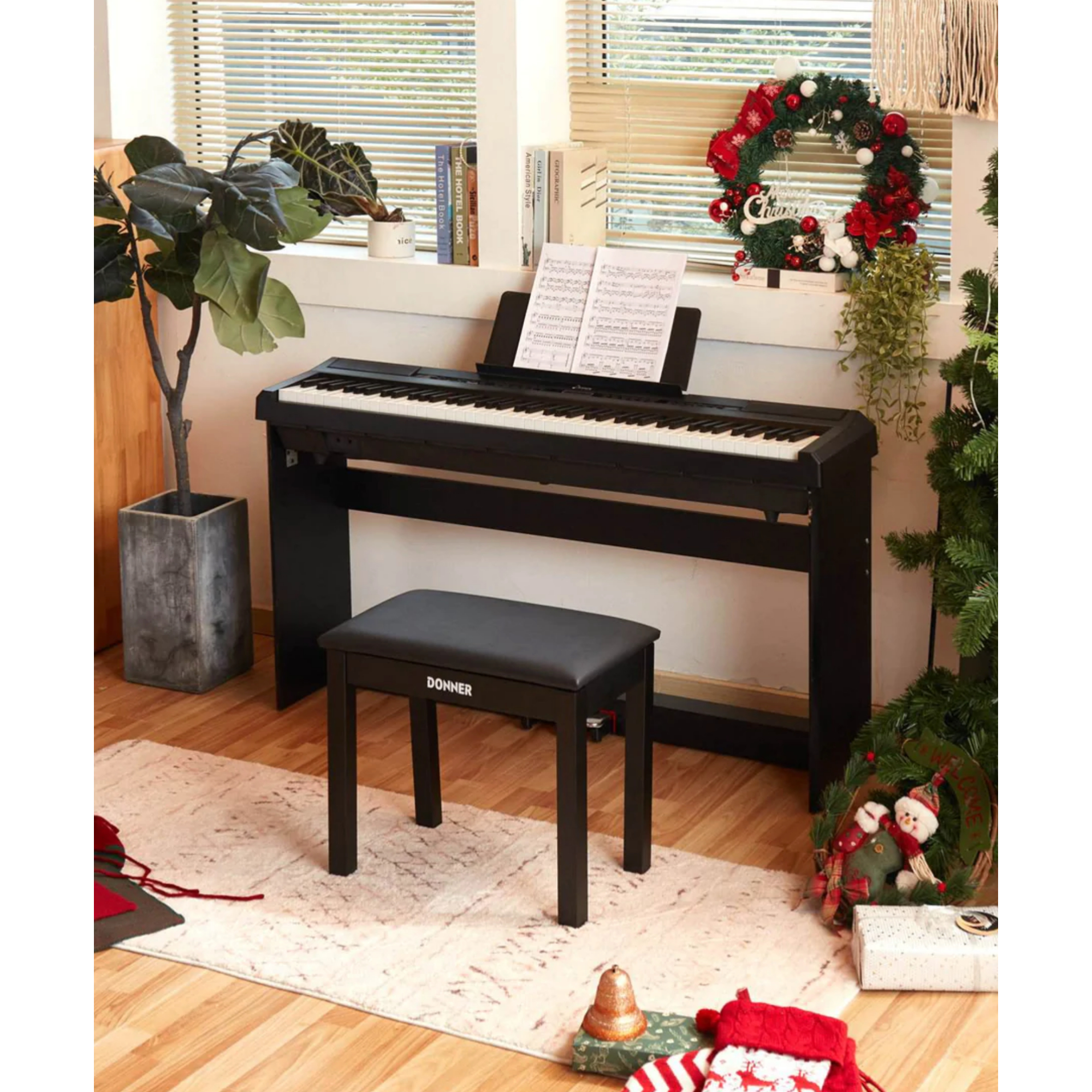 Donner DEP-20 Portable 88 Key Weighted Digital Piano with Detachable Furniture Stand 3 Pedals