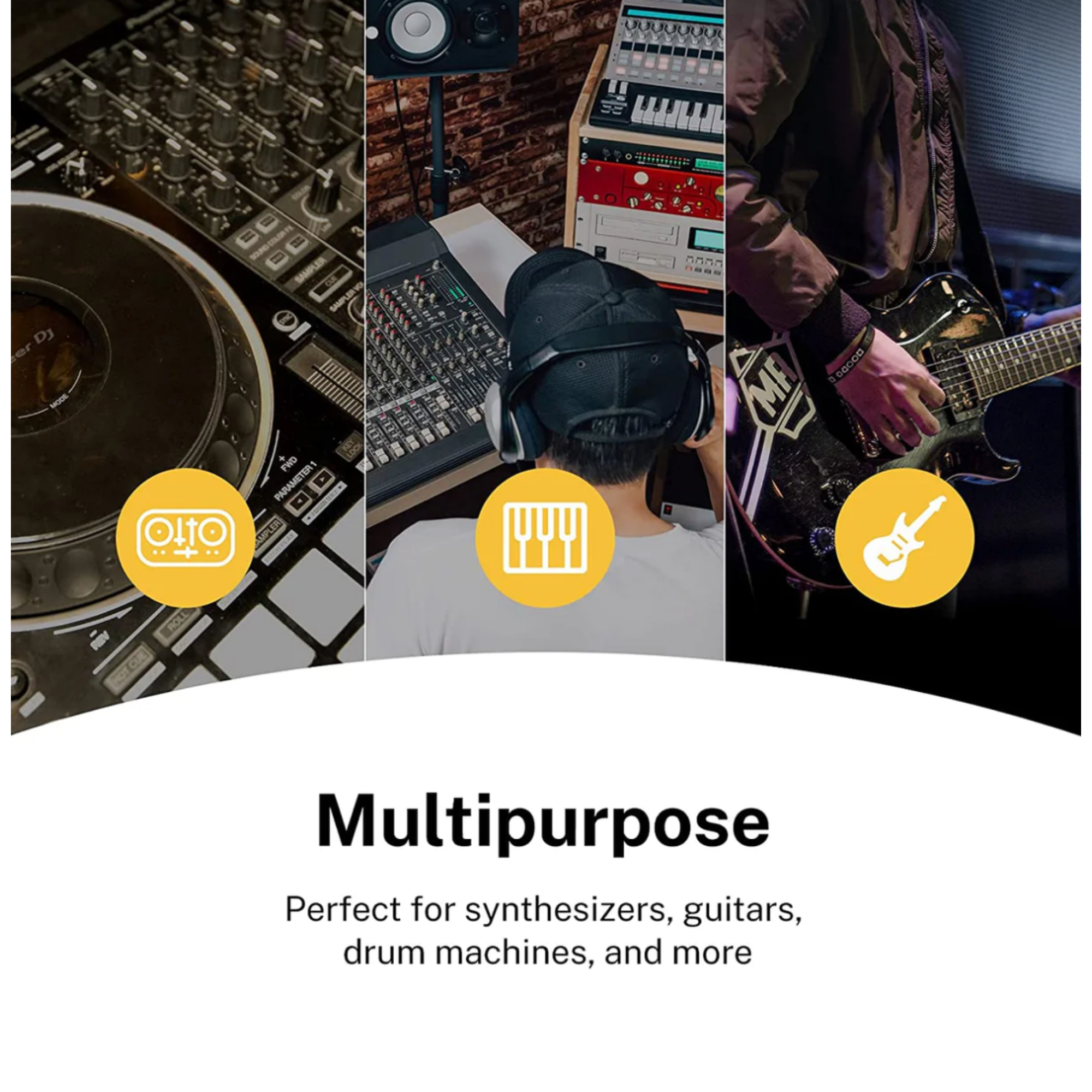 Donner White tape Versatility Delay Pedal Time Effect Suits for SynthesizersGuitarsDrum Machines