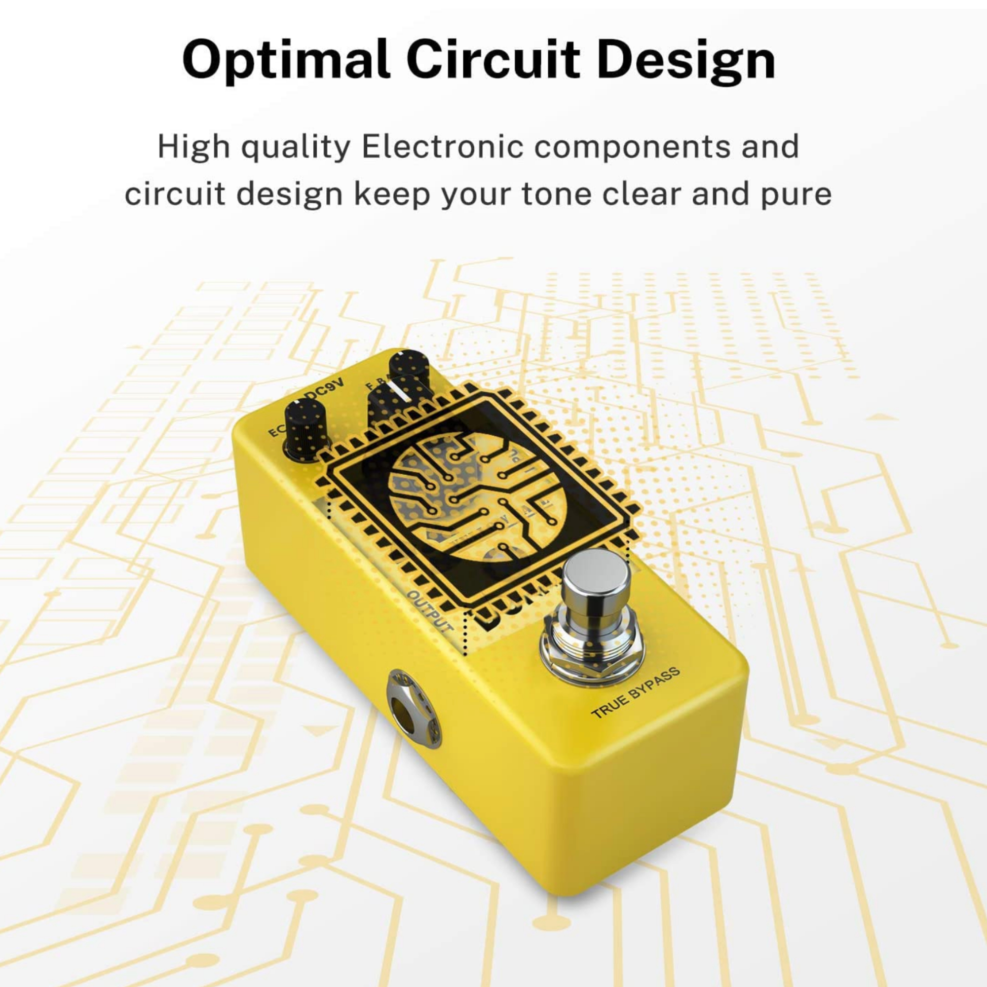 Donner Guitar Delay Pedal Yellow Fall Analog Delay Guitar Effect Pedal Vintage Delay True Bypass