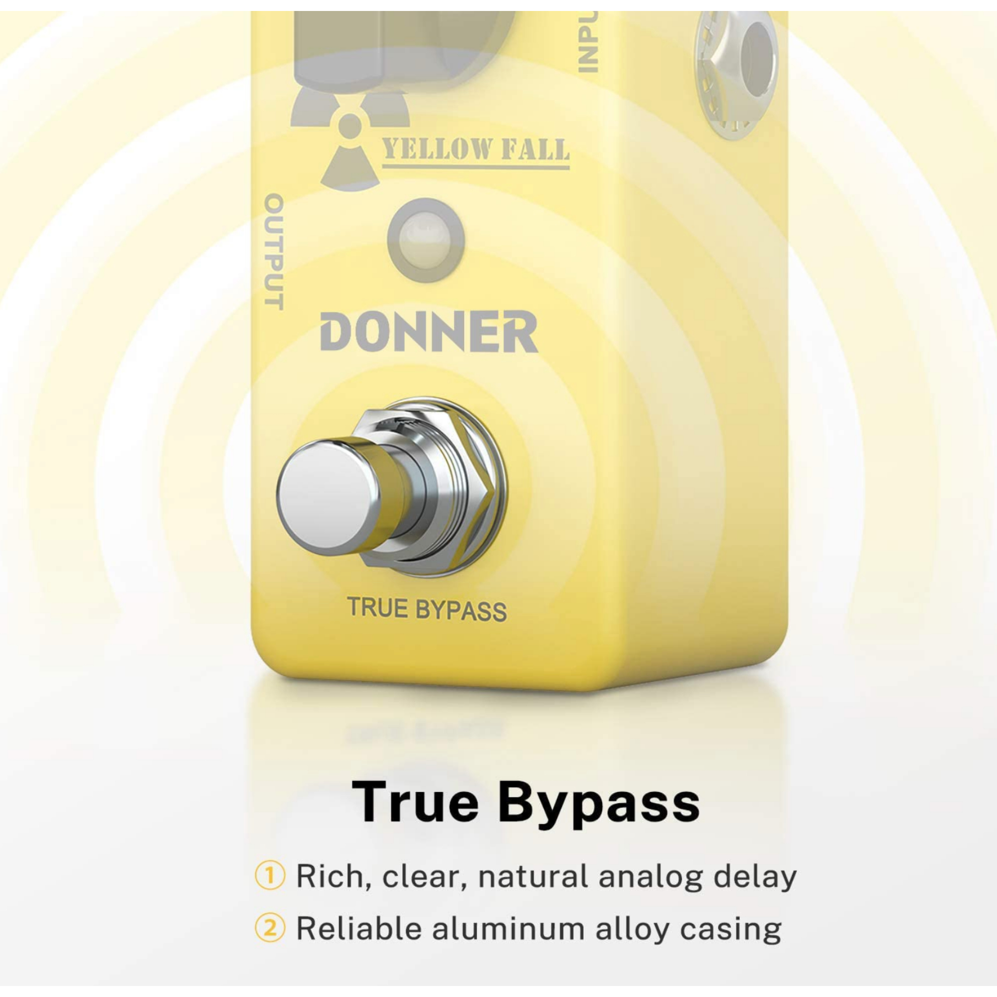 Donner Guitar Delay Pedal Yellow Fall Analog Delay Guitar Effect Pedal Vintage Delay True Bypass