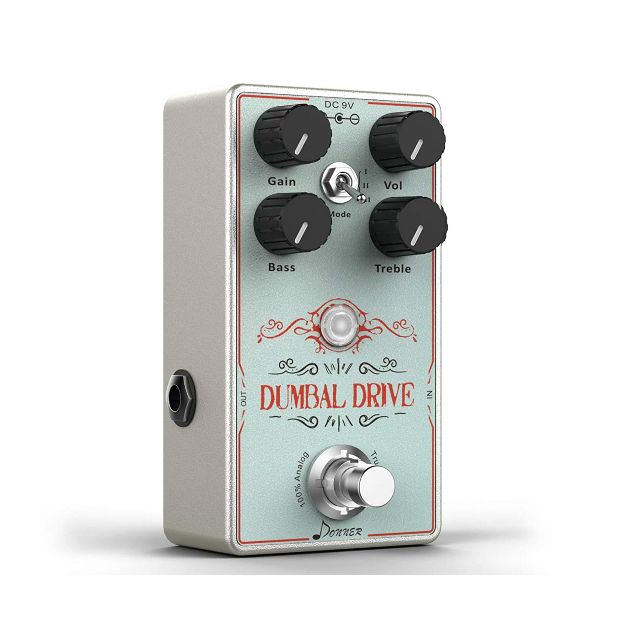 Donner Dumbal Drive Overdrive Guitar Pedal Transparent Overdrive with 2 Band EQ Boost Effect Pure Analog True Bypass