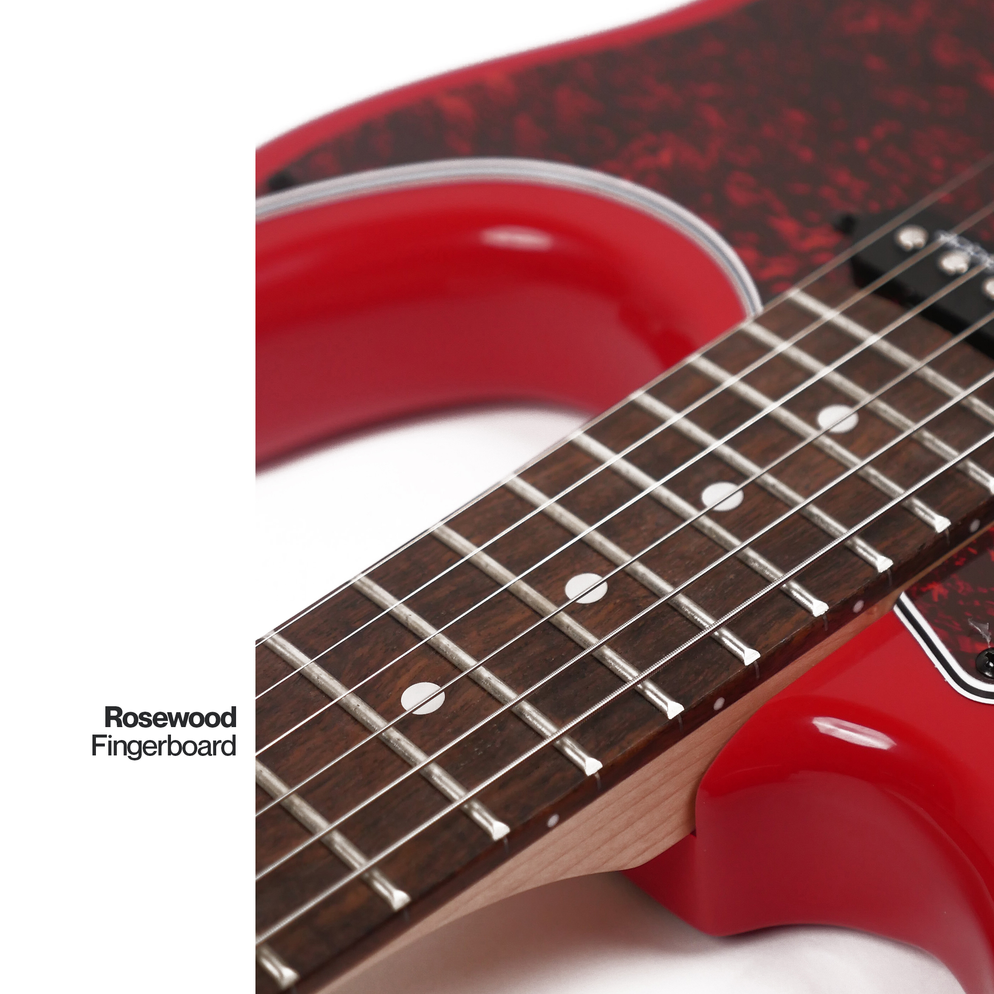 SQOE SEST230 Super Strat HSS Electric guitar With Rosewood Fret Board Red