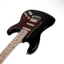 SQOE SEST250 Bk Super Strat Electric Guitar Black