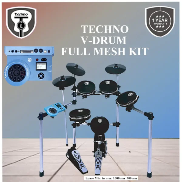 Techno Electronic drum kit V-Drum TM-ED004 Fully Mesh Kit Eight Piece