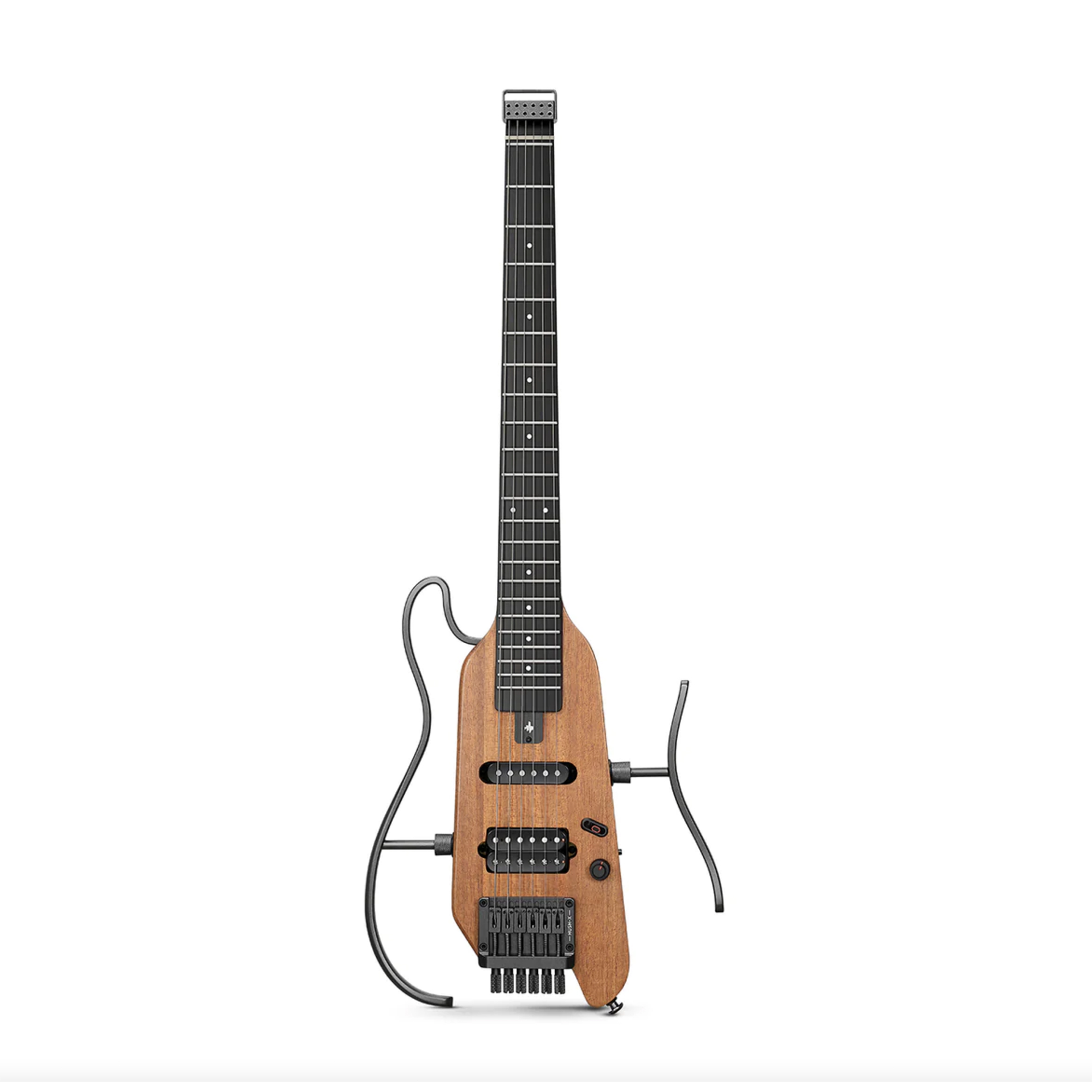 Donner HUSH-X Electric Guitar Kit - Featherlight Headless Guitar Great for Travel and Practice Mahogany Solid Body with Easy Assemble Stands Gig Bag All Accessories