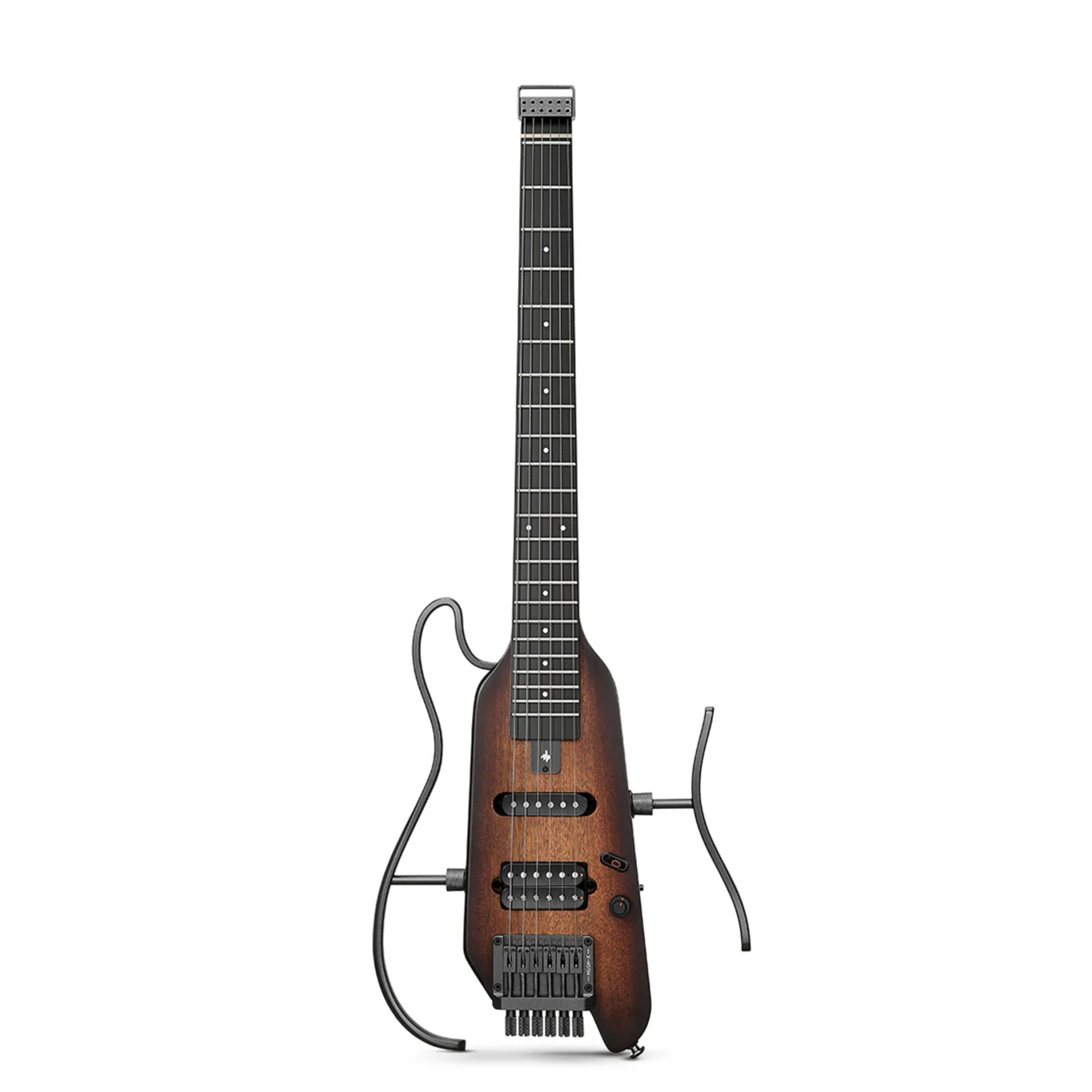 Donner HUSH-X Electric Guitar Kit - Featherlight Headless Guitar Great for Travel and Practice Mahogany Solid Body with Easy Assemble Stands Gig Bag All Accessories