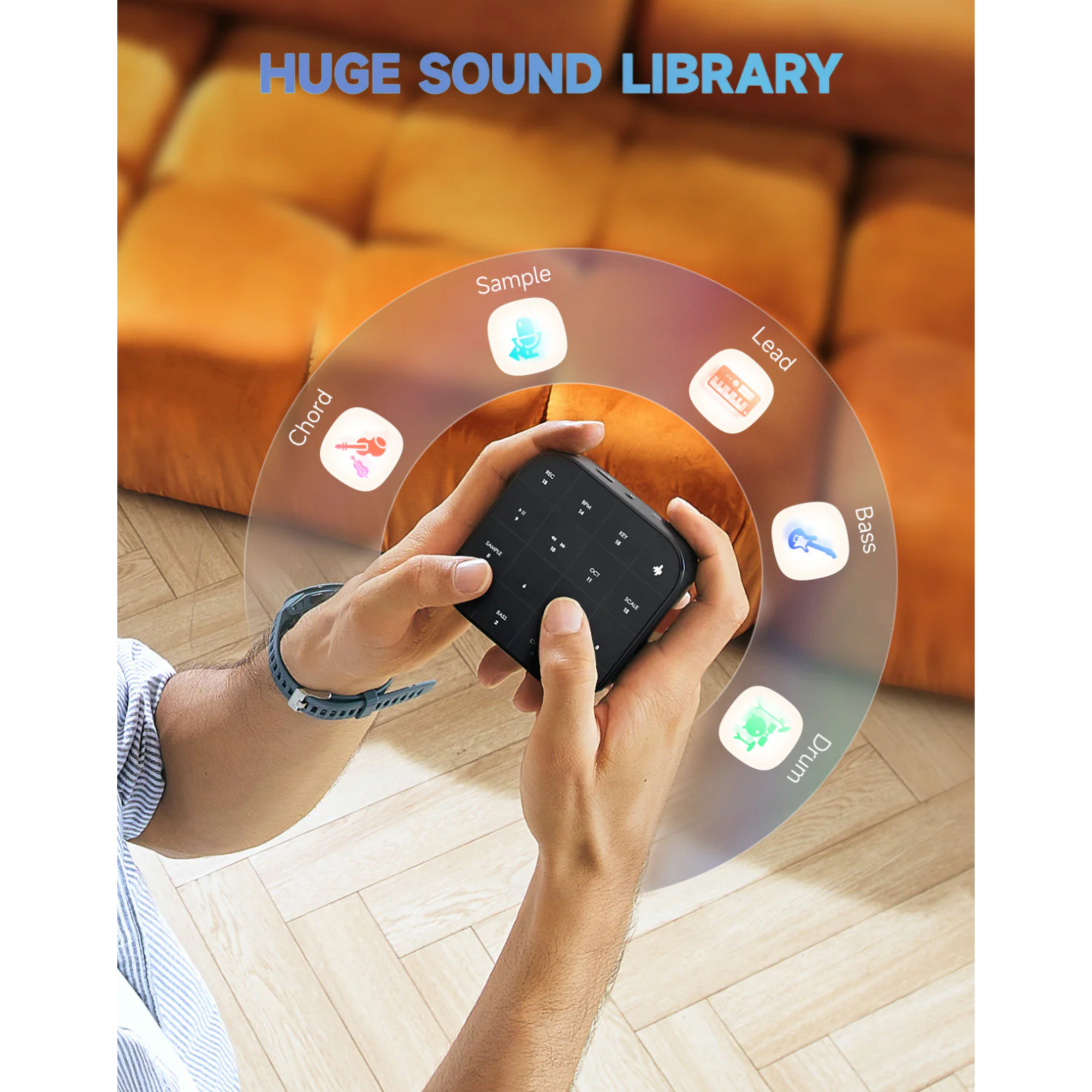 Donner MEDO MIDI Controller Portable Electronic Instrument  Chord Sample Lead Bass Drum  Built in Looper and Synthesizer