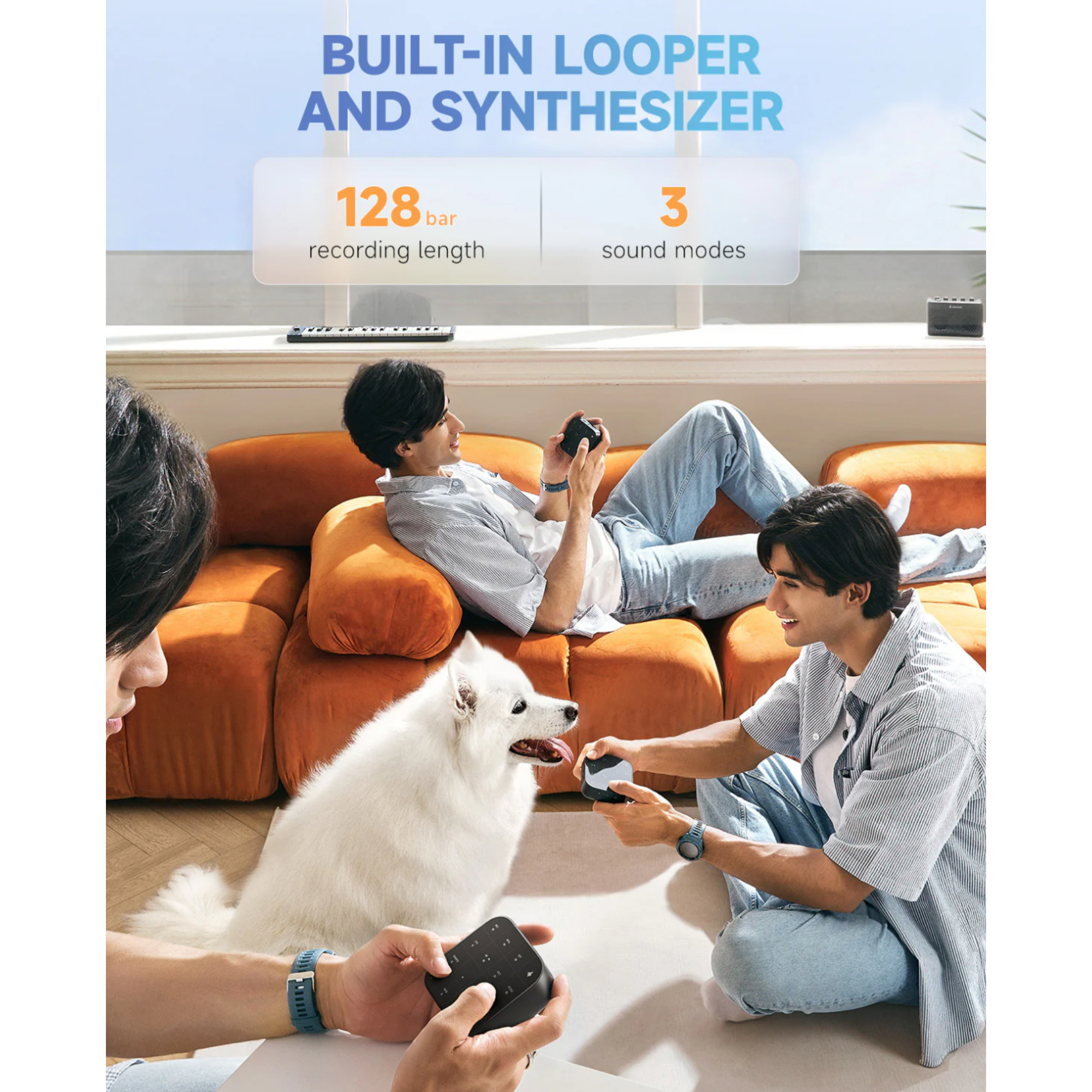 Donner MEDO MIDI Controller Portable Electronic Instrument  Chord Sample Lead Bass Drum  Built in Looper and Synthesizer