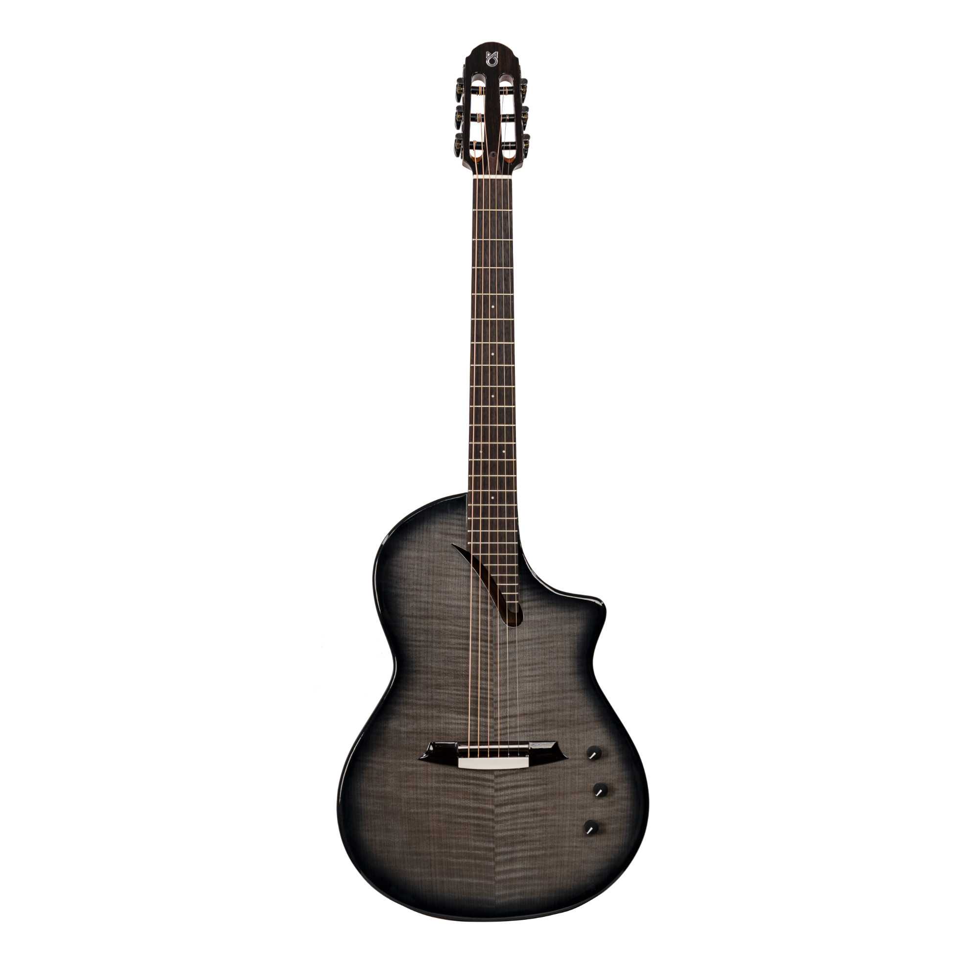 MARTINEZ Hispania FOLK transblack  with EQ all solid flame top modern transacoustic classical guitar