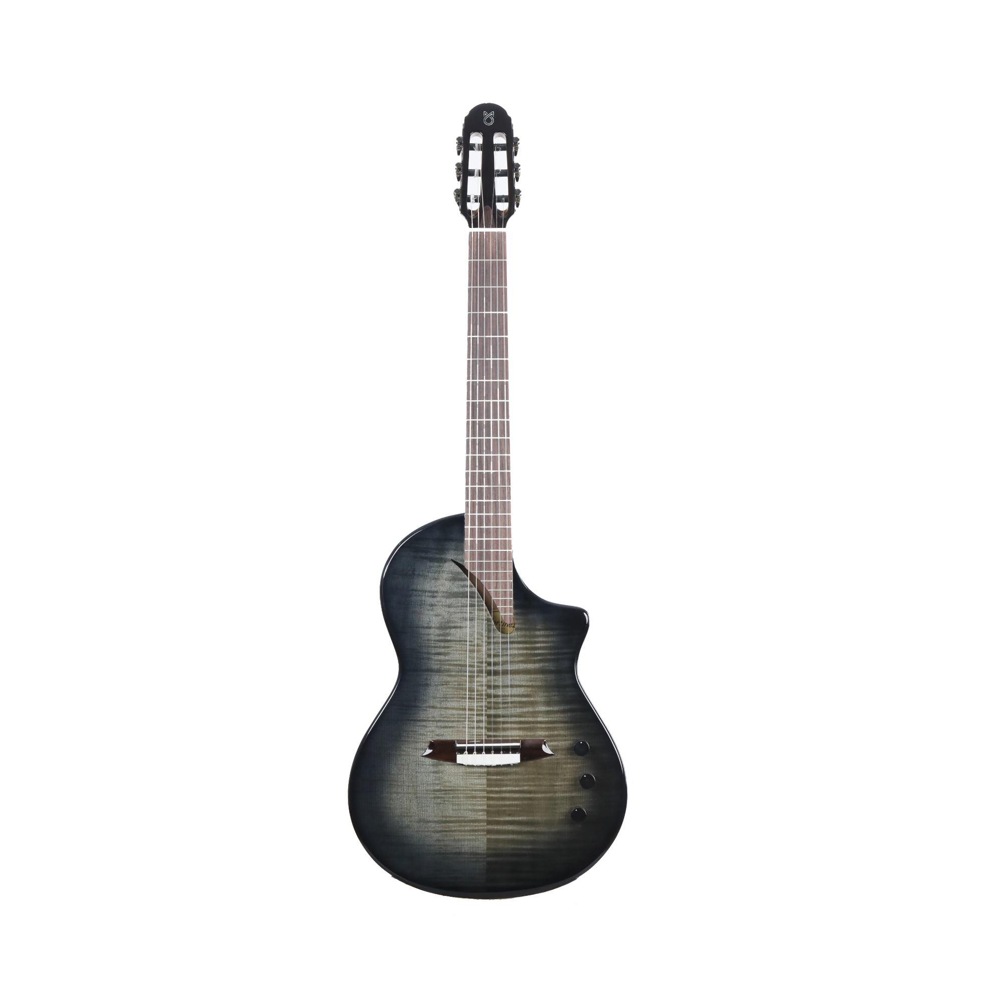 MARTINEZ Hispania transblack with EQ all solid flame top modern transacoustic classical guitar