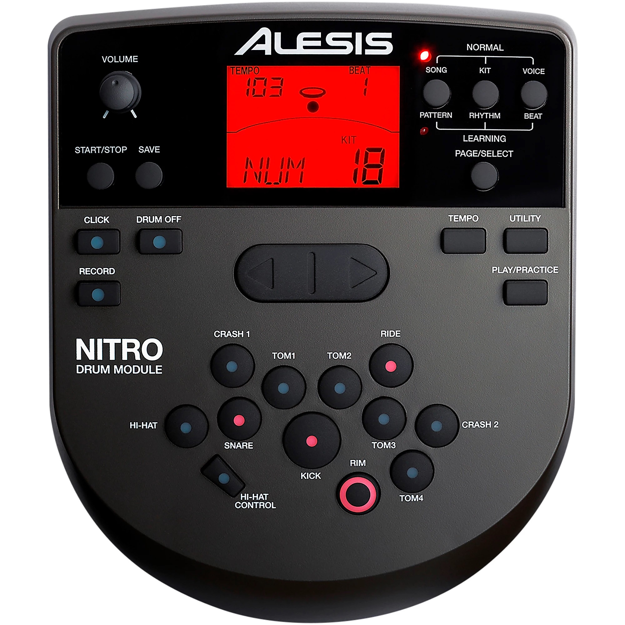 Alesis Nitro Max Kit Eight Piece Electronic Drum Kit with Mesh Heads and Bluetooth - Limited Edition Red