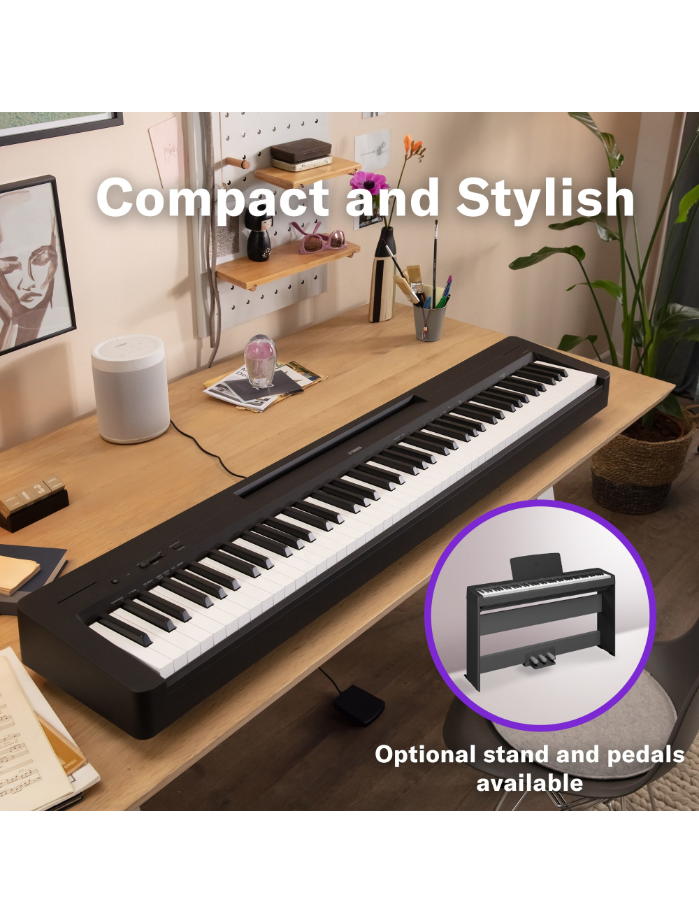 Yamaha P-145B 88-Key Weighted Action Portable Digital Piano great for beginners Adaptor Included