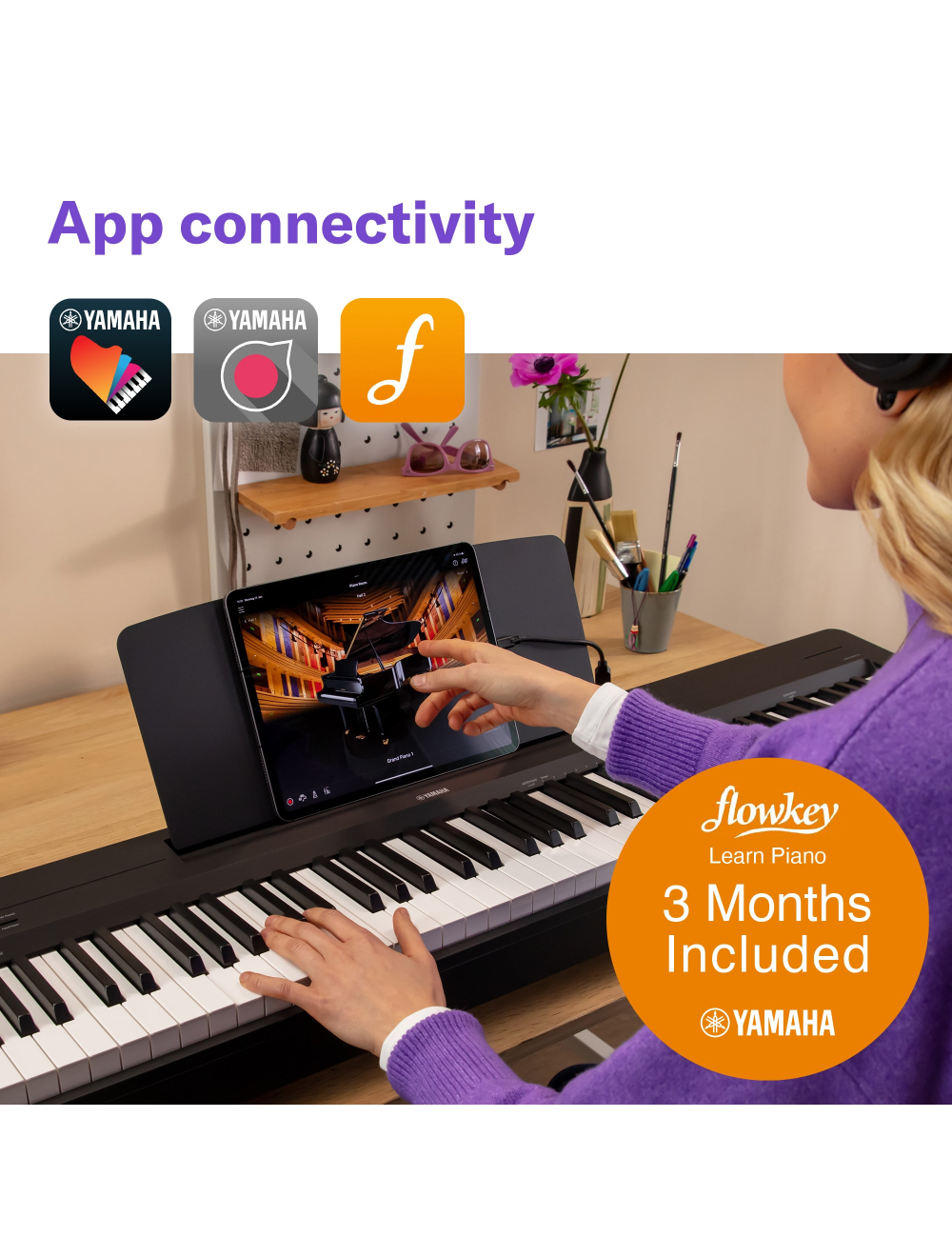 Yamaha P-145B 88-Key Weighted Action Portable Digital Piano great for beginners Adaptor Included