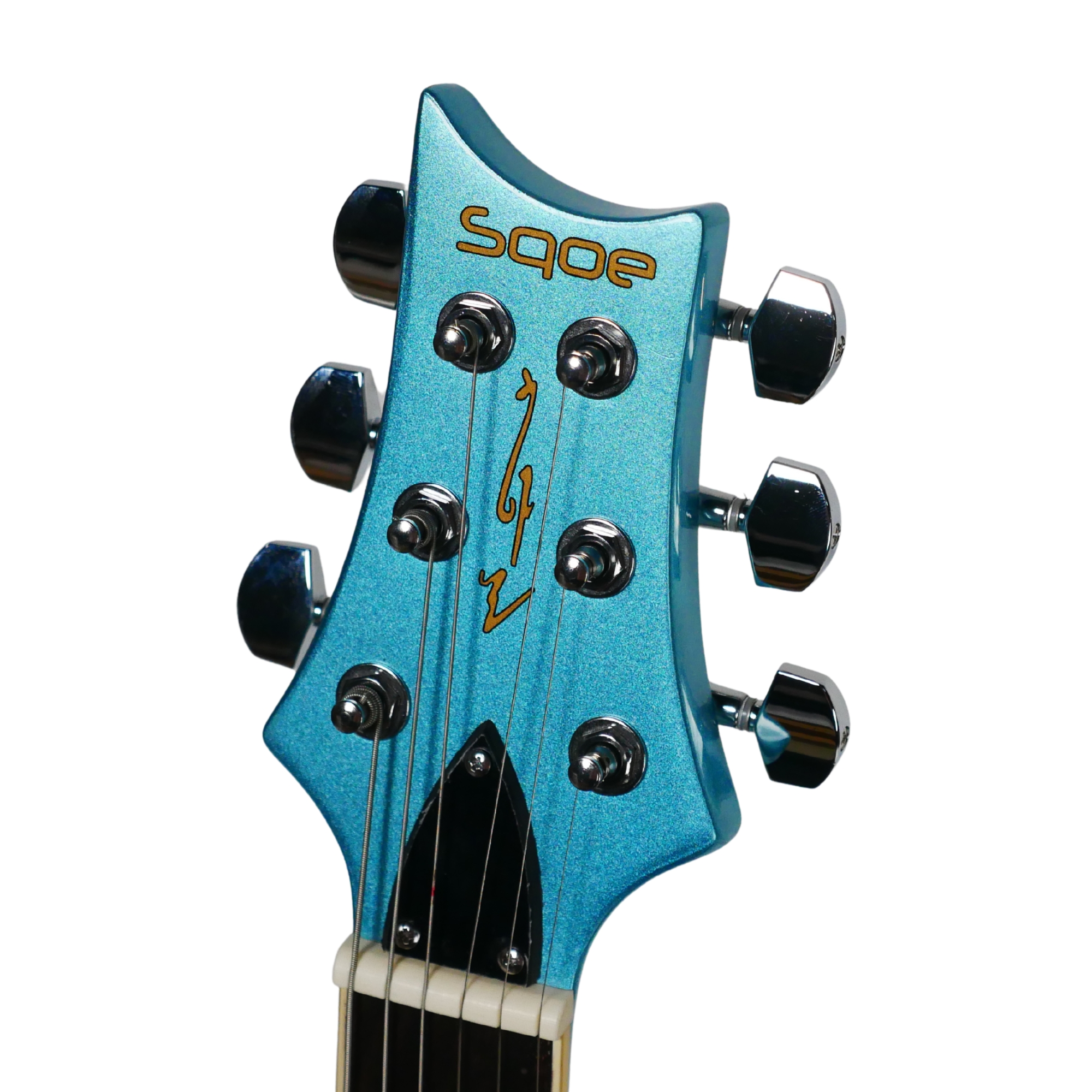 SQOE SEPRS200 Flash Ice Blue Electric Guitar Wilkinson Tremolo Mirror Gloss Finish