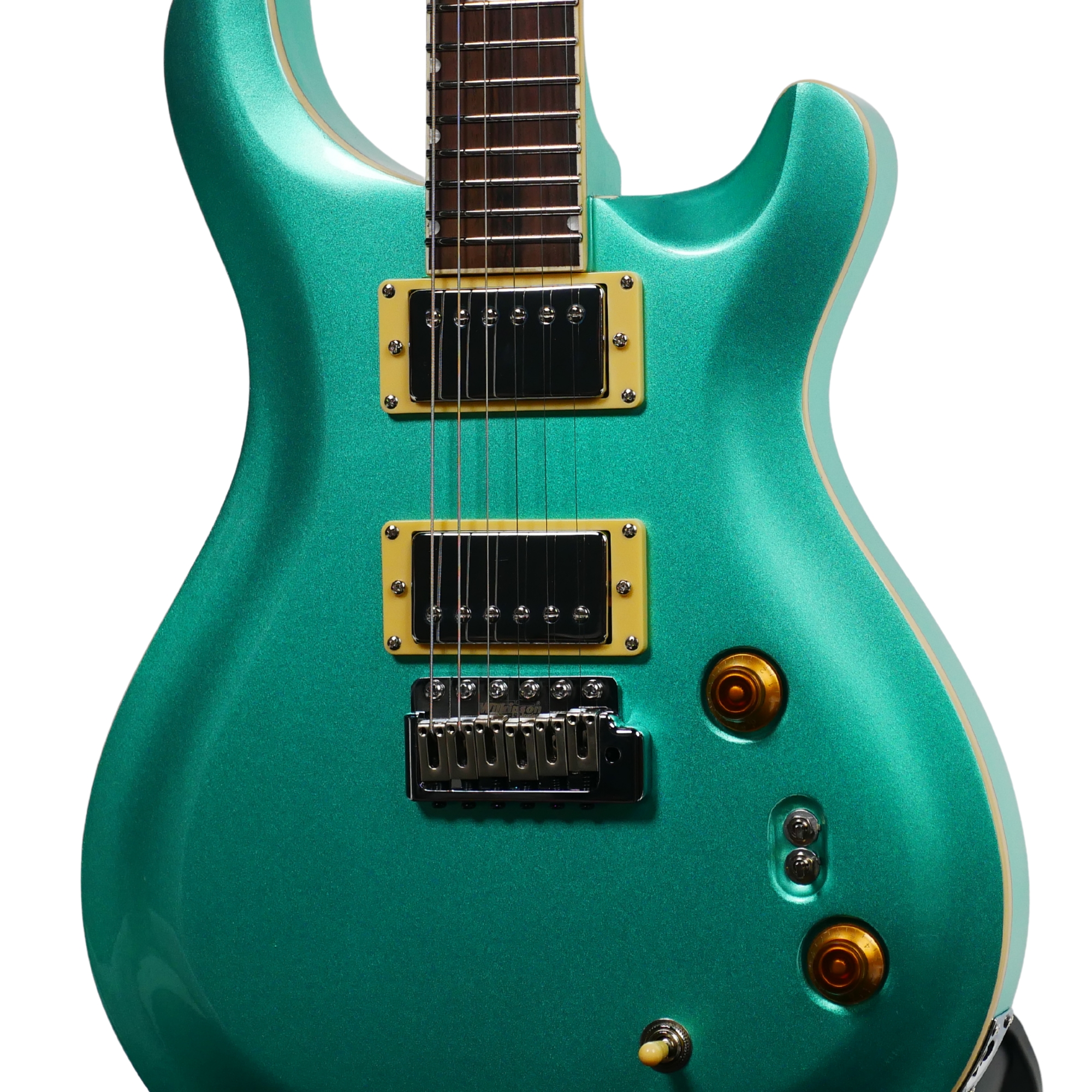 SQOE SEPRS200 SHIMMER MINT GREEN Electric Guitar Wilkinson Tremolo Mirror Gloss Finish