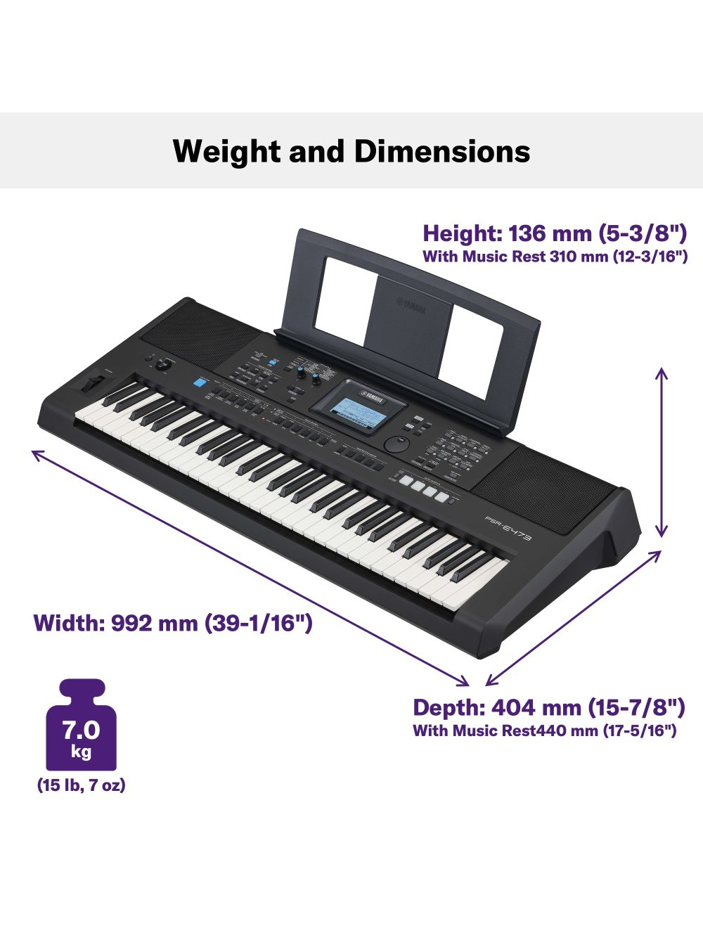 Yamaha PSR-E473 Portable Keyboard With 61 Keys