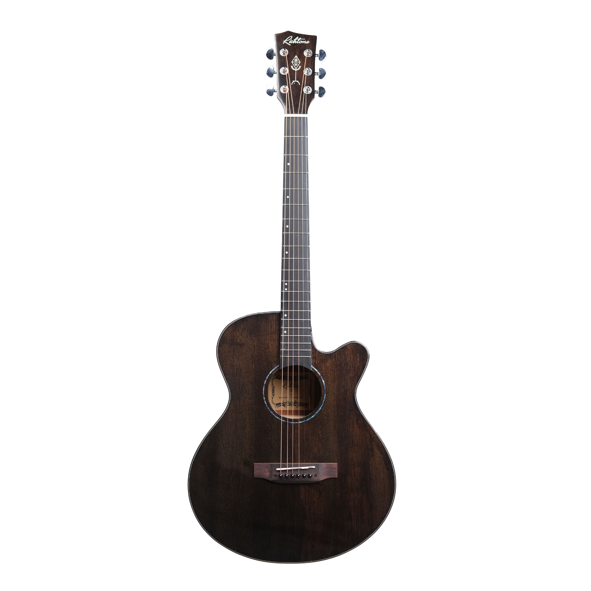 Richtone RT39C MG all Mahogany cutaway guitar black gloss