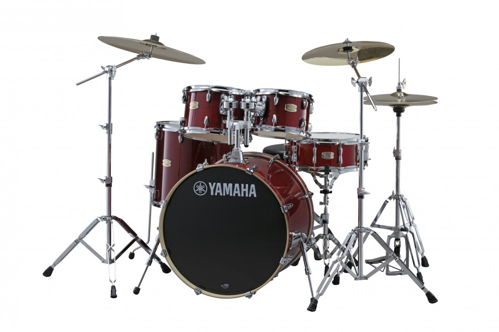 Image of Yamaha Stage Custom  5 piece  Drum Cranberry Red - Incl hardware. No cymbals