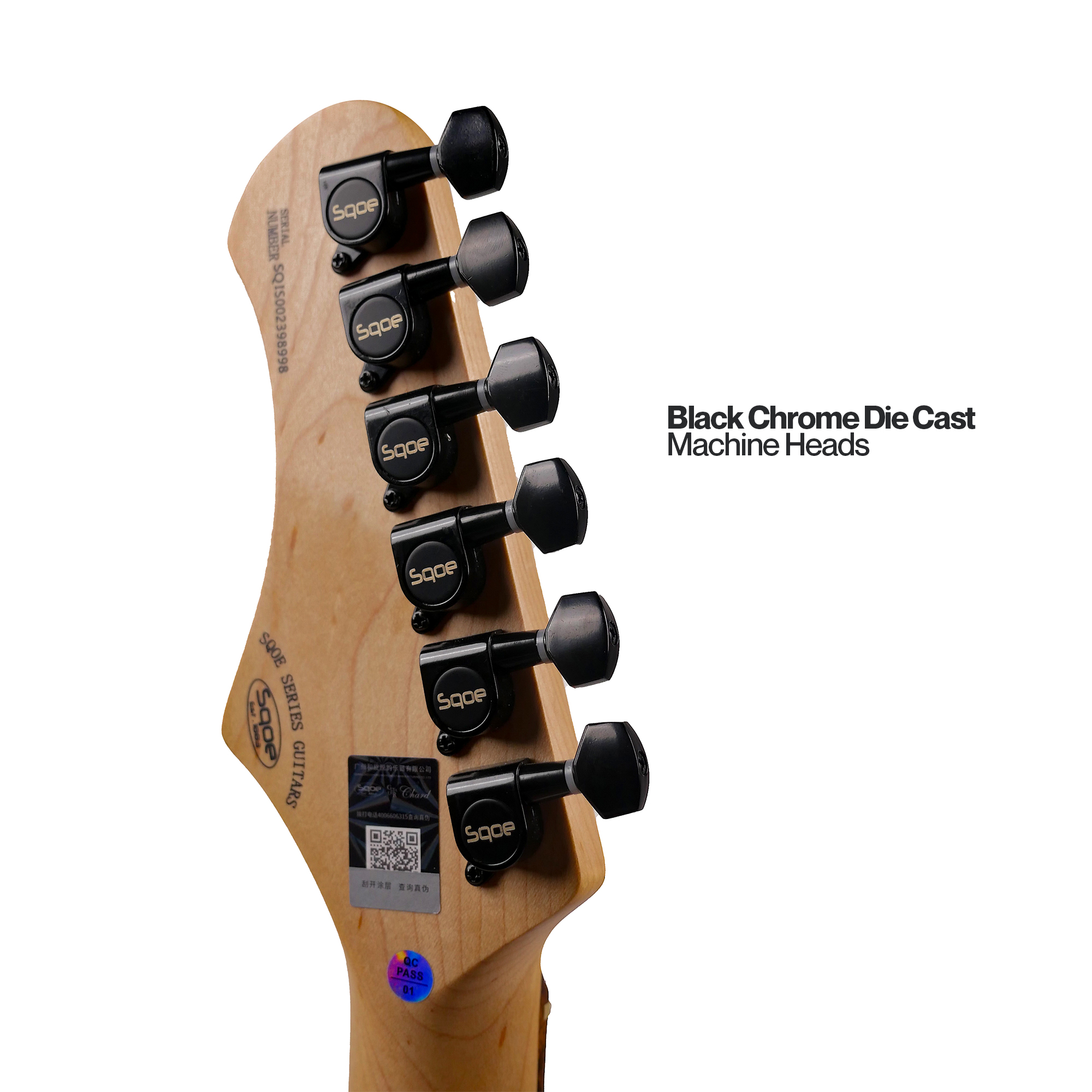 SQOE SEST230 Super Strat HSS Electric guitar With Rosewood Fret Board -White