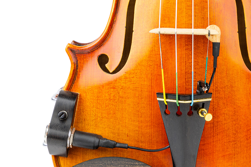 KNA VV3V Low-profile portable bridge-mounted piezo with volume control for violin or viola