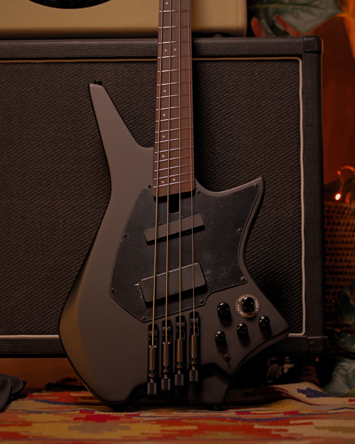 HEX ZB400 Black Headless Bass Guitar Active EQ Multiscale