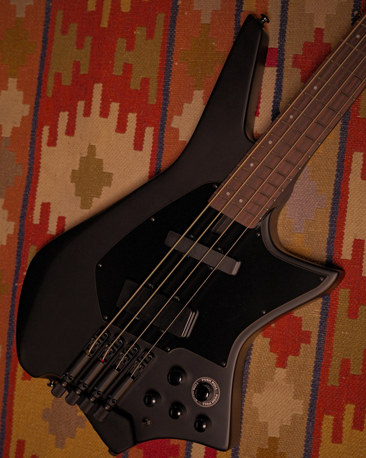 HEX ZB400 Black Headless Bass Guitar Active EQ Multiscale