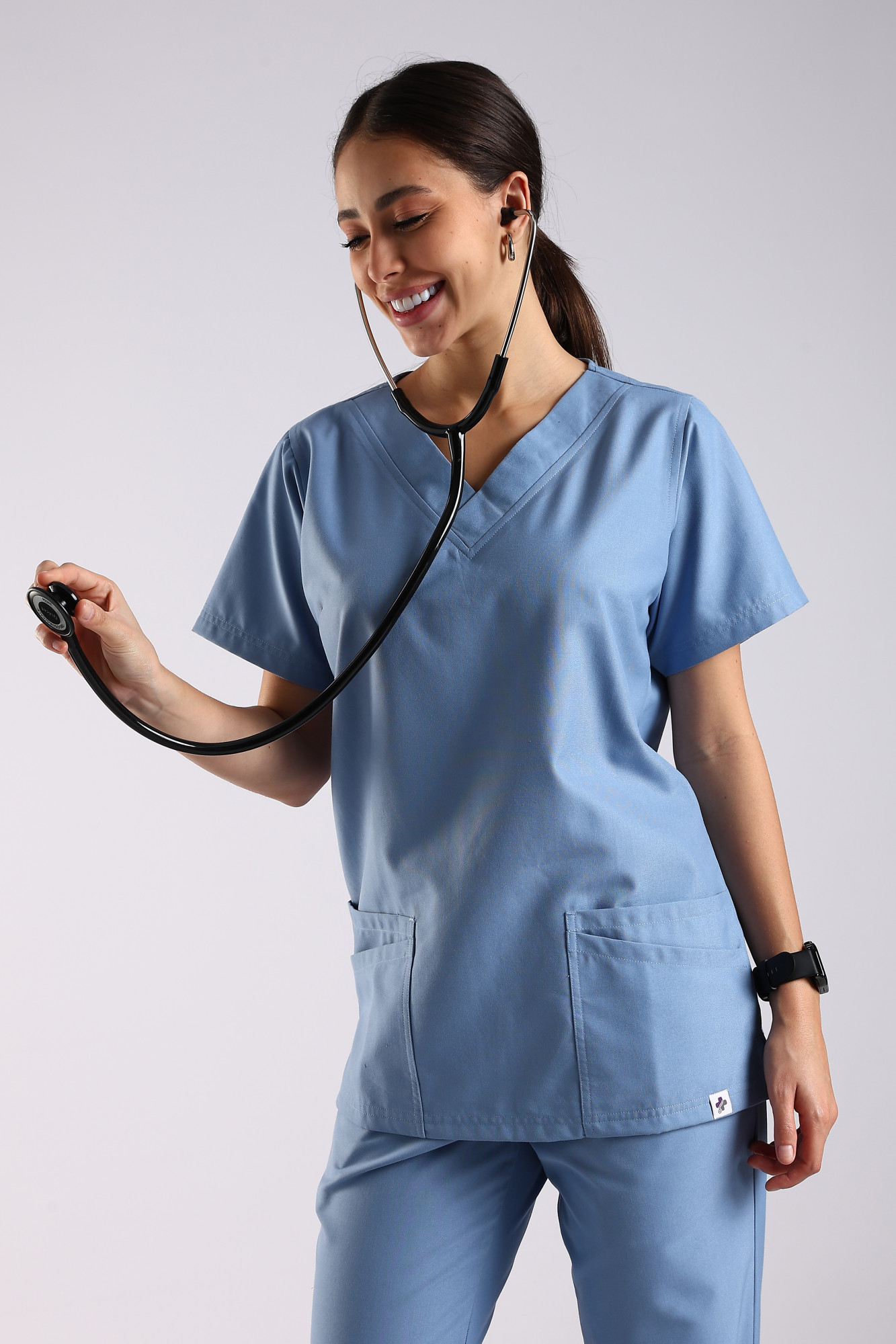 Bella Classic Scrub Top (Sky Blue)