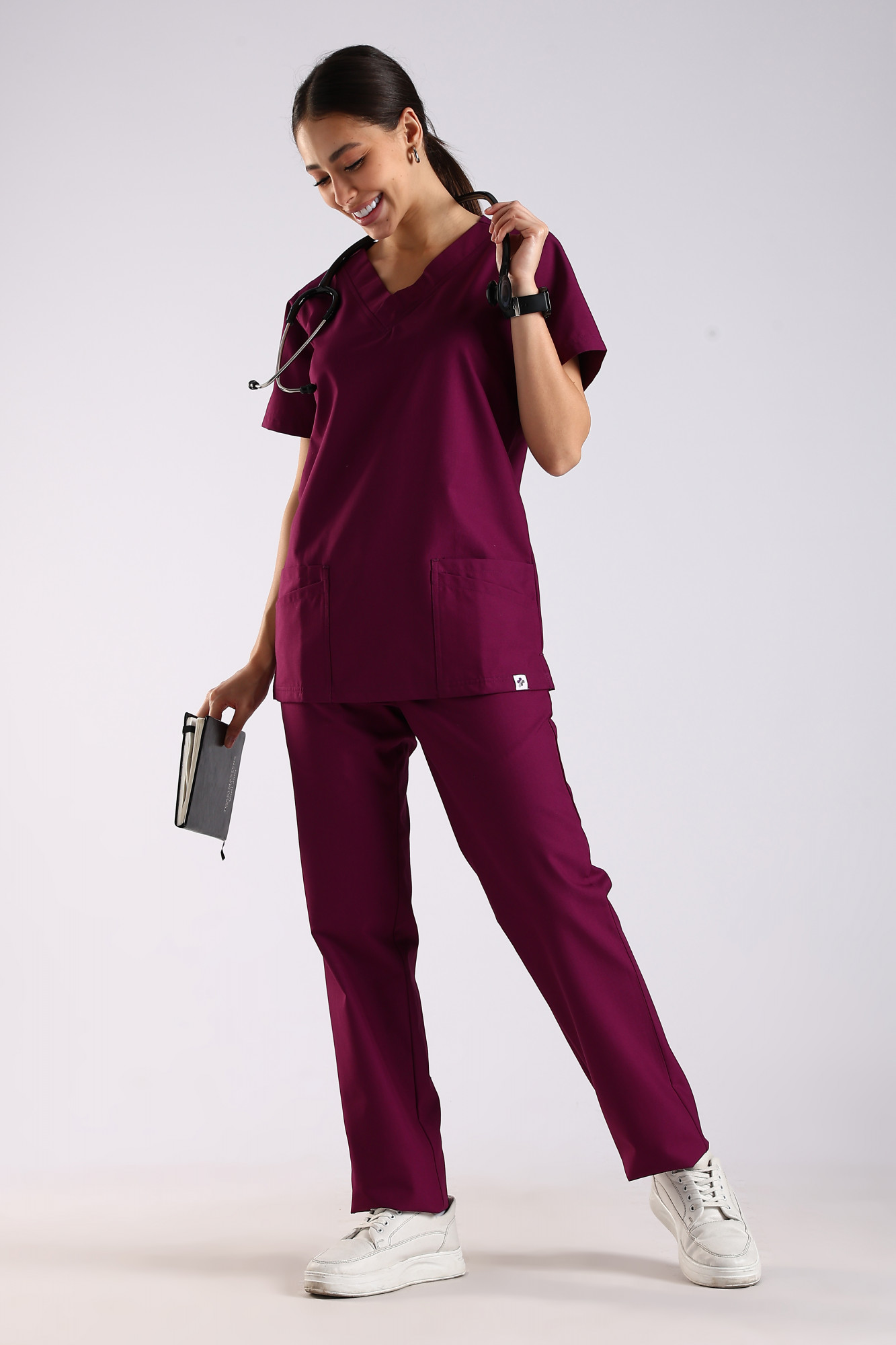 Bella Classic Scrub Pant (Berry Bloom)