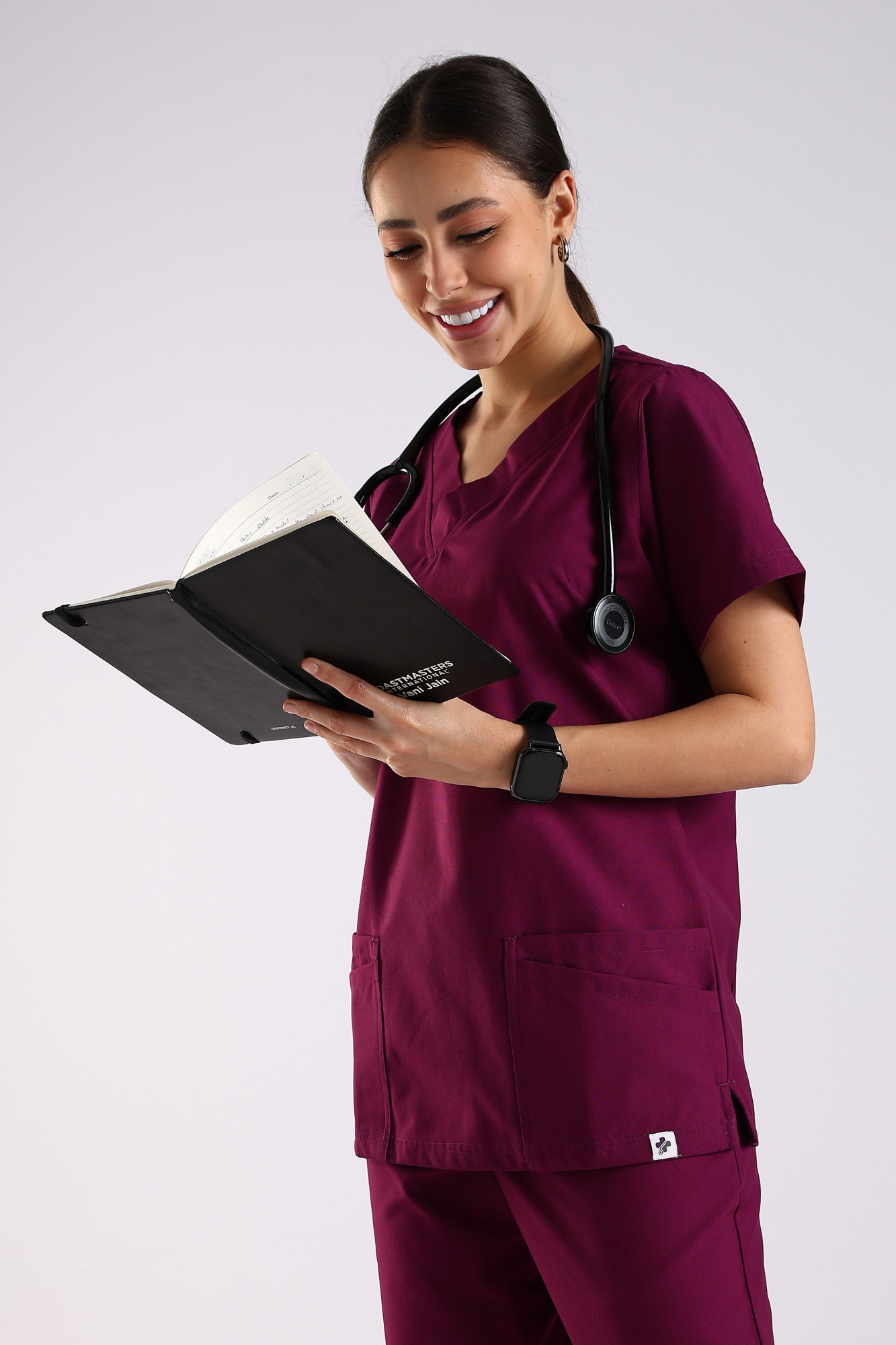 Bella Classic Scrub Top (Berry Bloom)