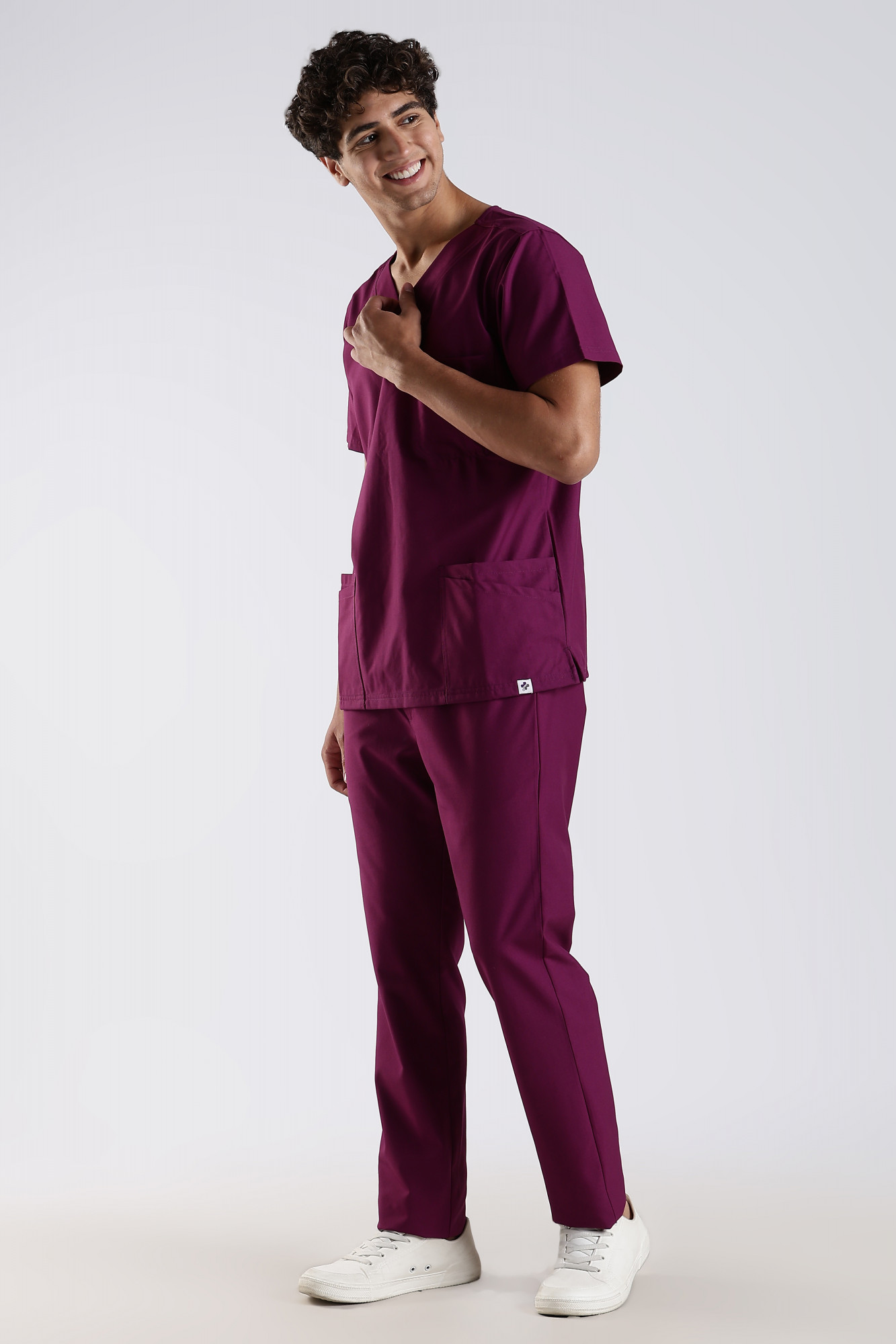 Benito Classic Scrub Top (Berry Bloom)