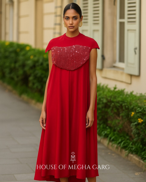 Scarlet Panel Red Dress